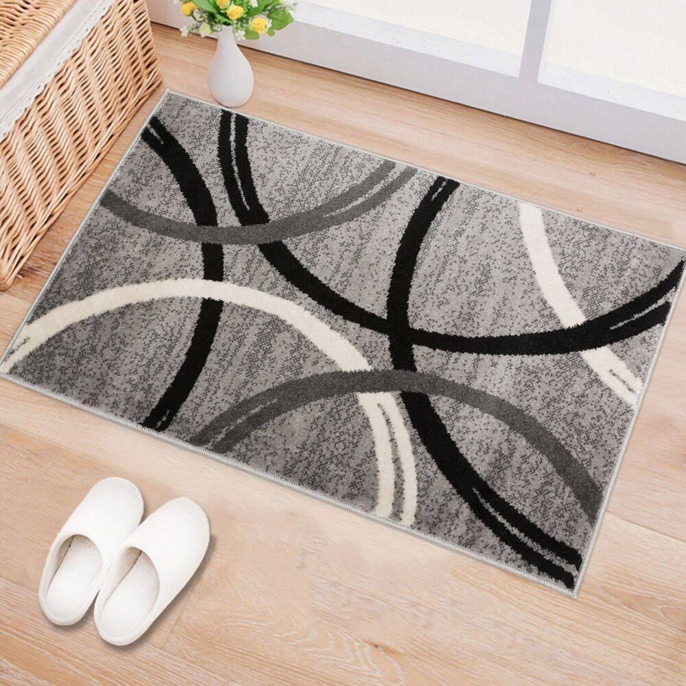 Devonshire Abstract Gray Area Rug Ebern Designs Rug Size: Rectangle 2' x 3'