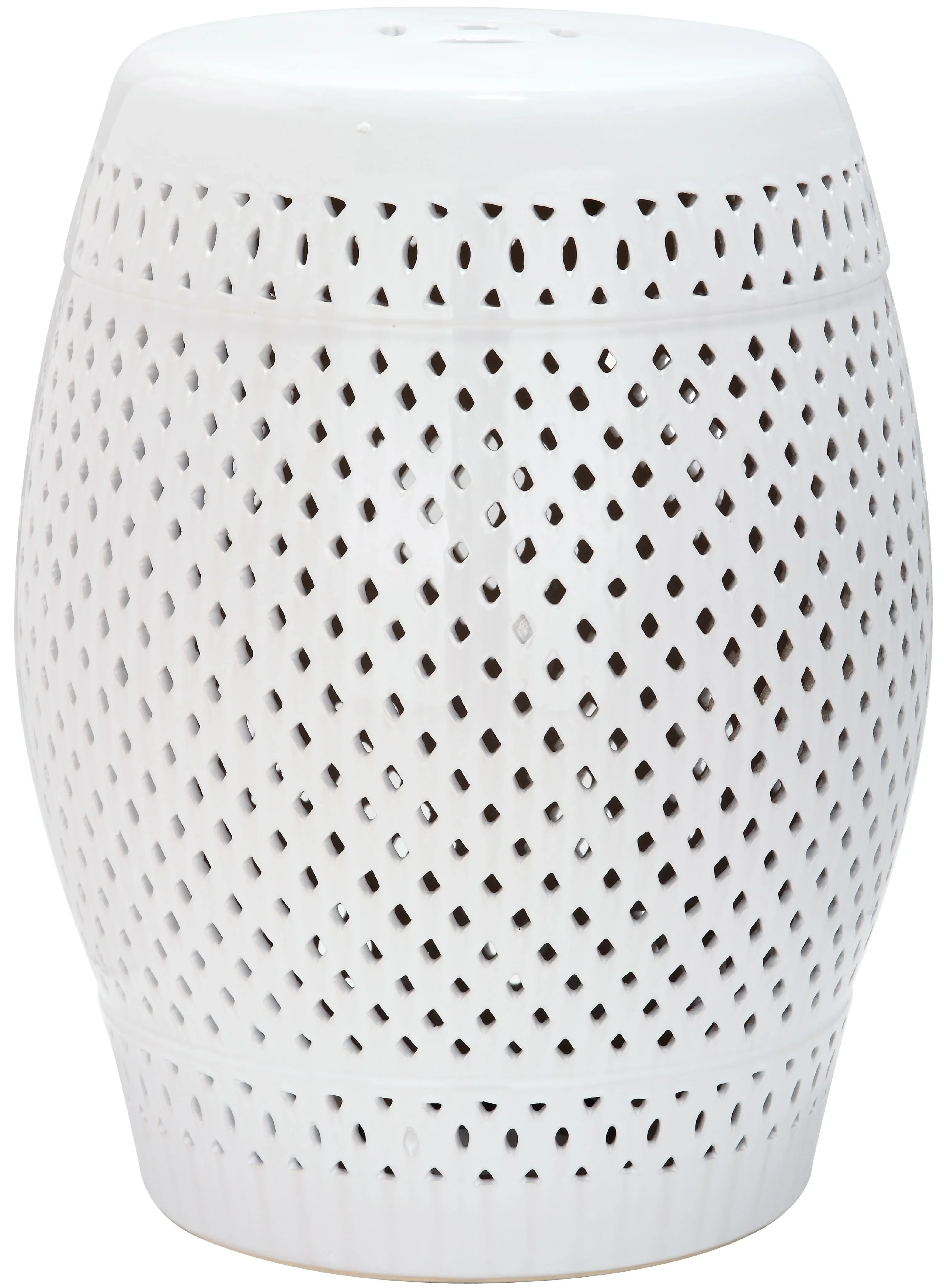 Safavieh Diamond Drum Indoor/Outdoor Garden Patio Stool, White