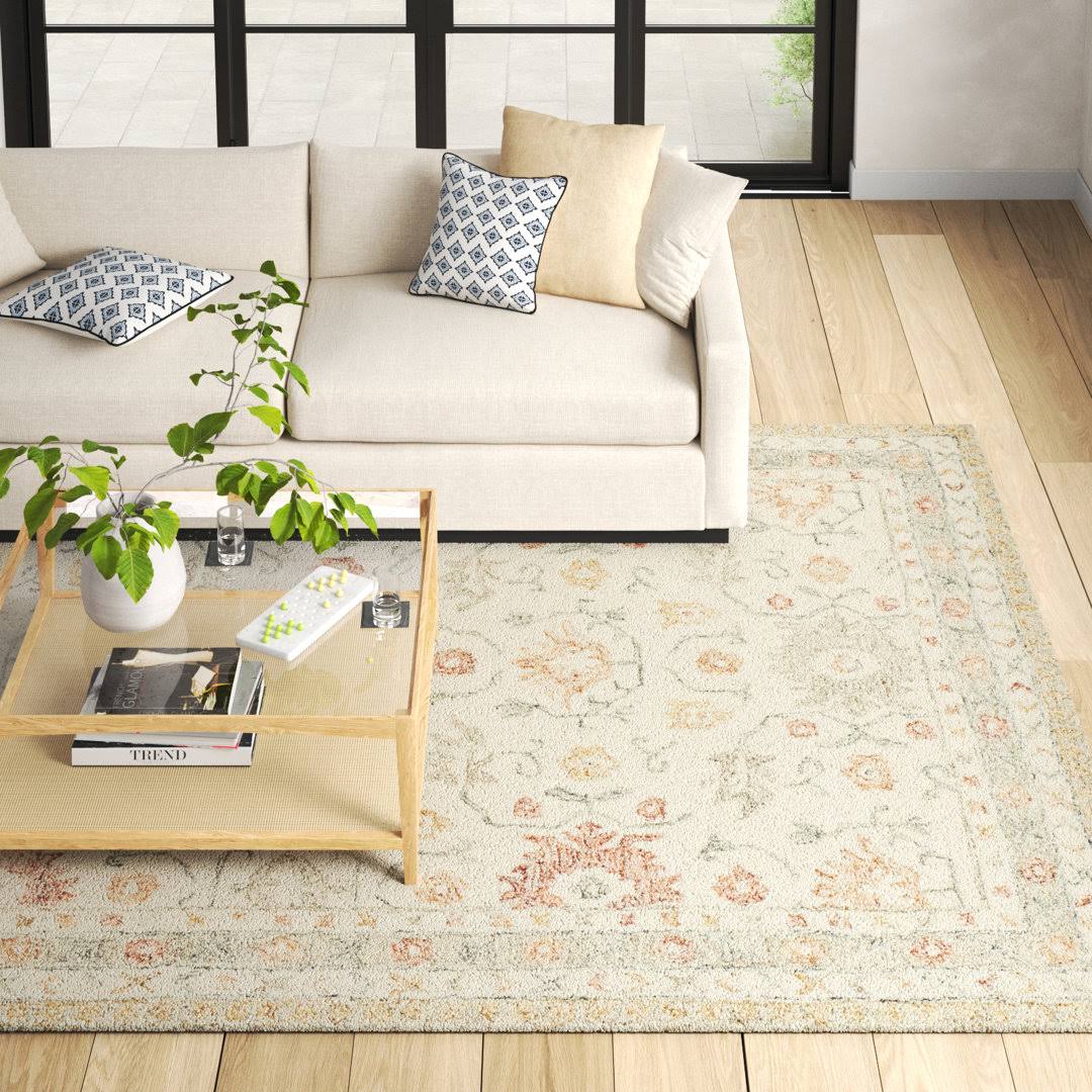 McClelland Oriental Handmade Hooked Wool Ivory Area Rug One Allium Way Rug Size: Rectangle 5' x 7'6