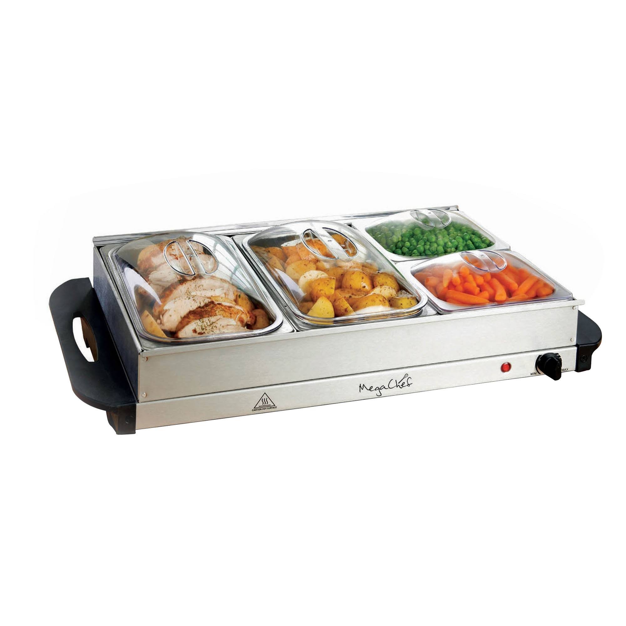 MegaChef Buffet Server & Food Warmer with 4 Sectional Trays