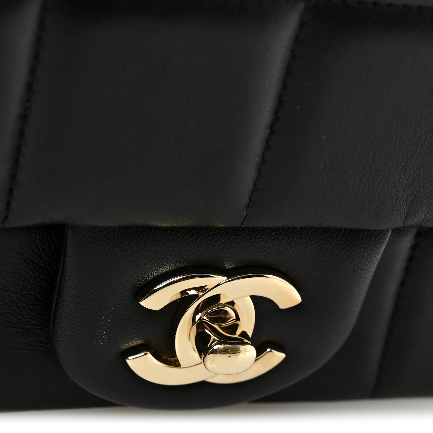 Lambskin Resin Crystal Square Quilted Mini Monacoco Flap Black