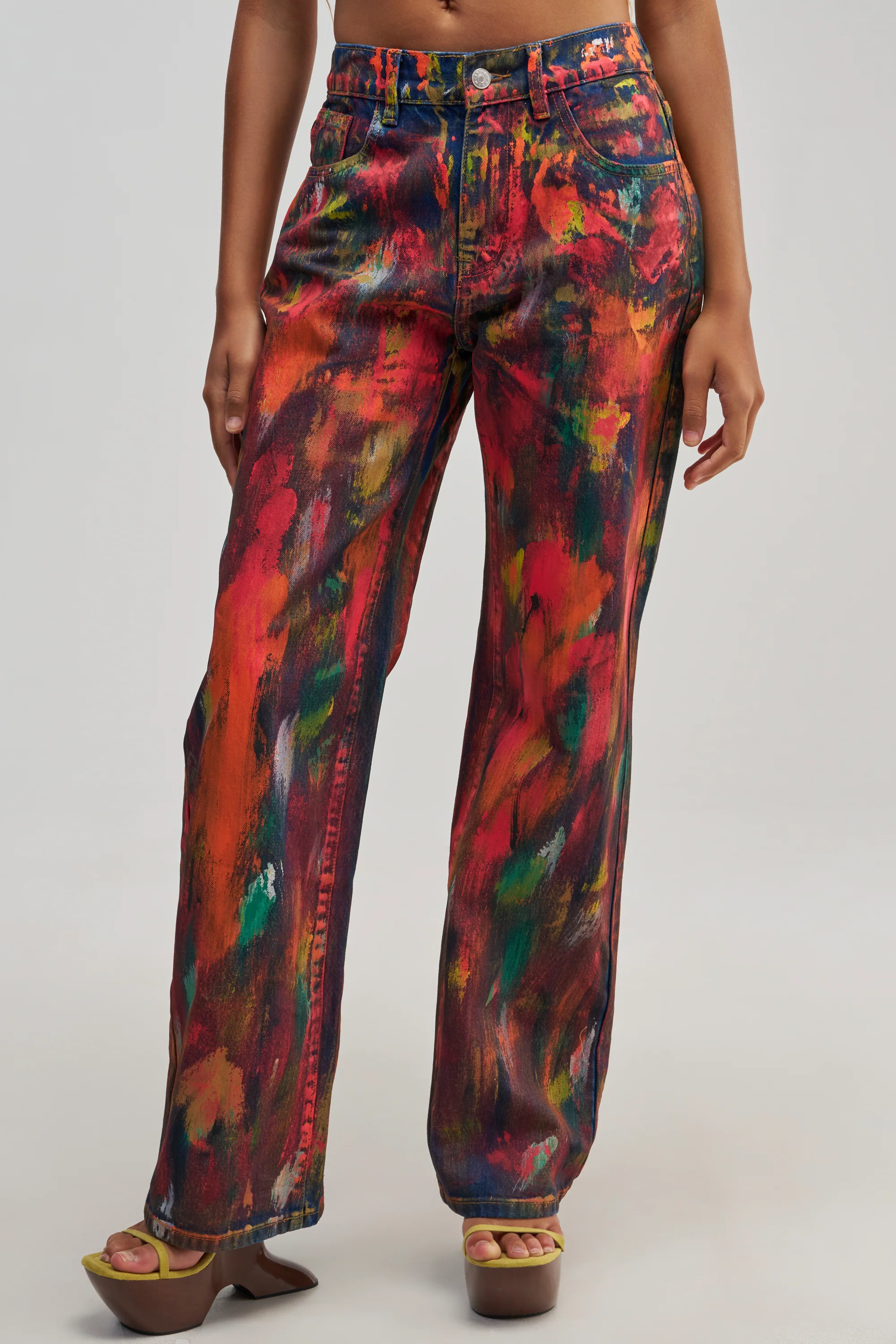 THOUGHTS ALL OVER THE PLACE PAINTED DENIM - Akira Store