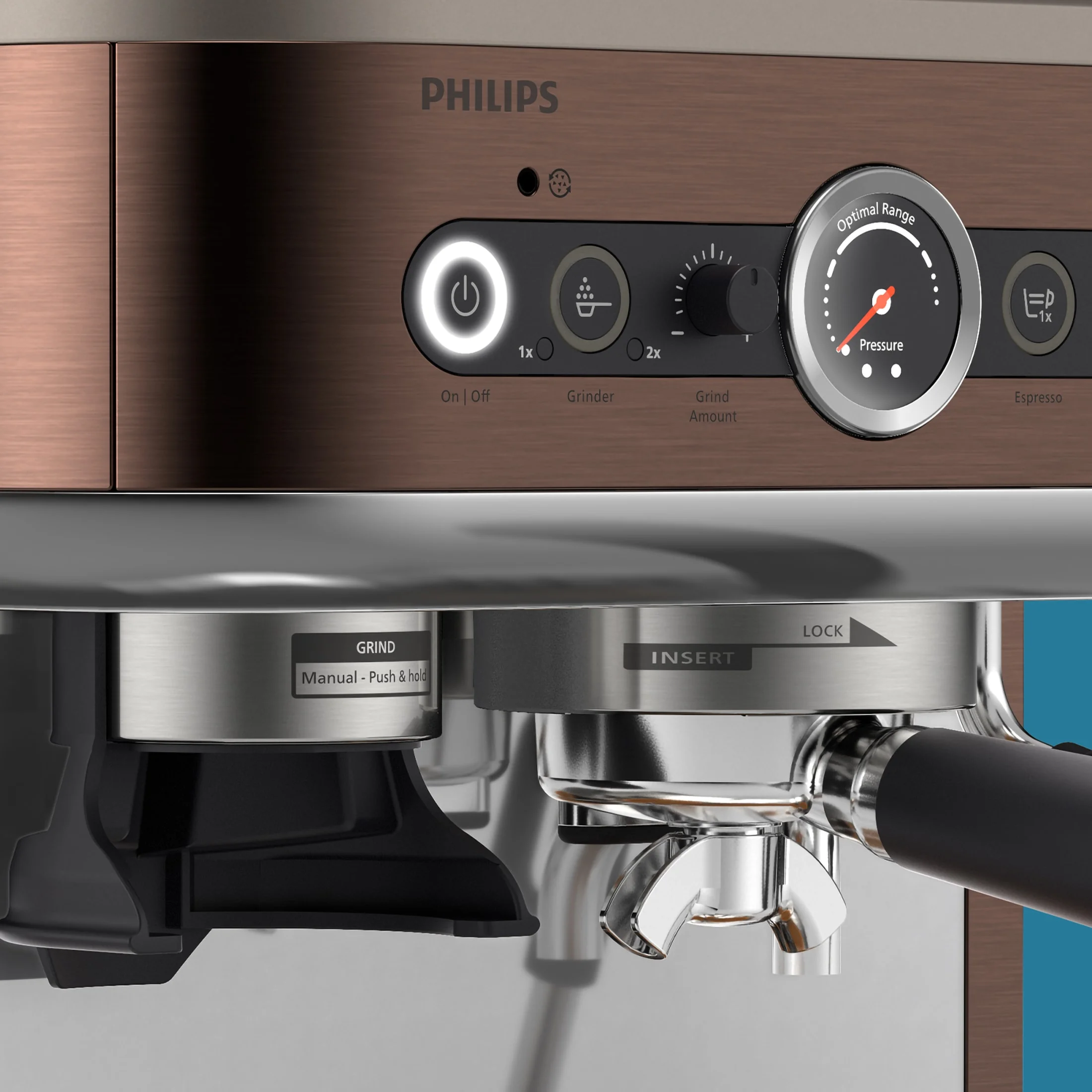 Philips Barista Brew Semi - Automatic Espresso Machine with Milk Frother, Silver Metal