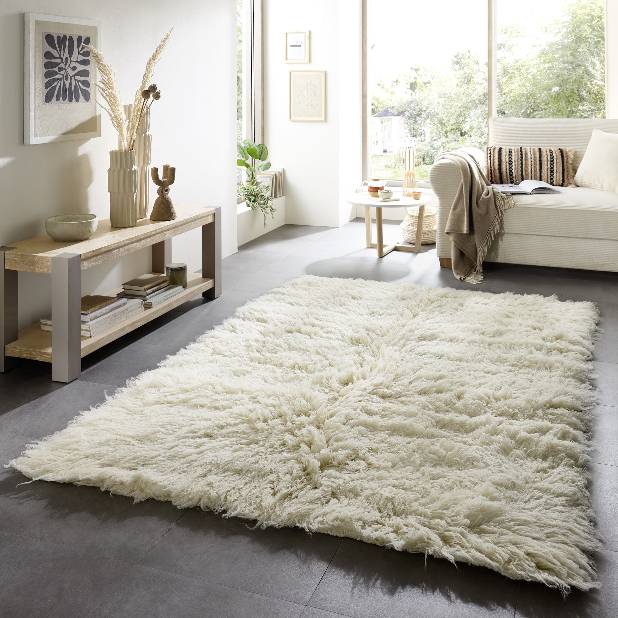 Theko Grieks Flokati-tapijt Flokos 2450 70x140 cm - Crème