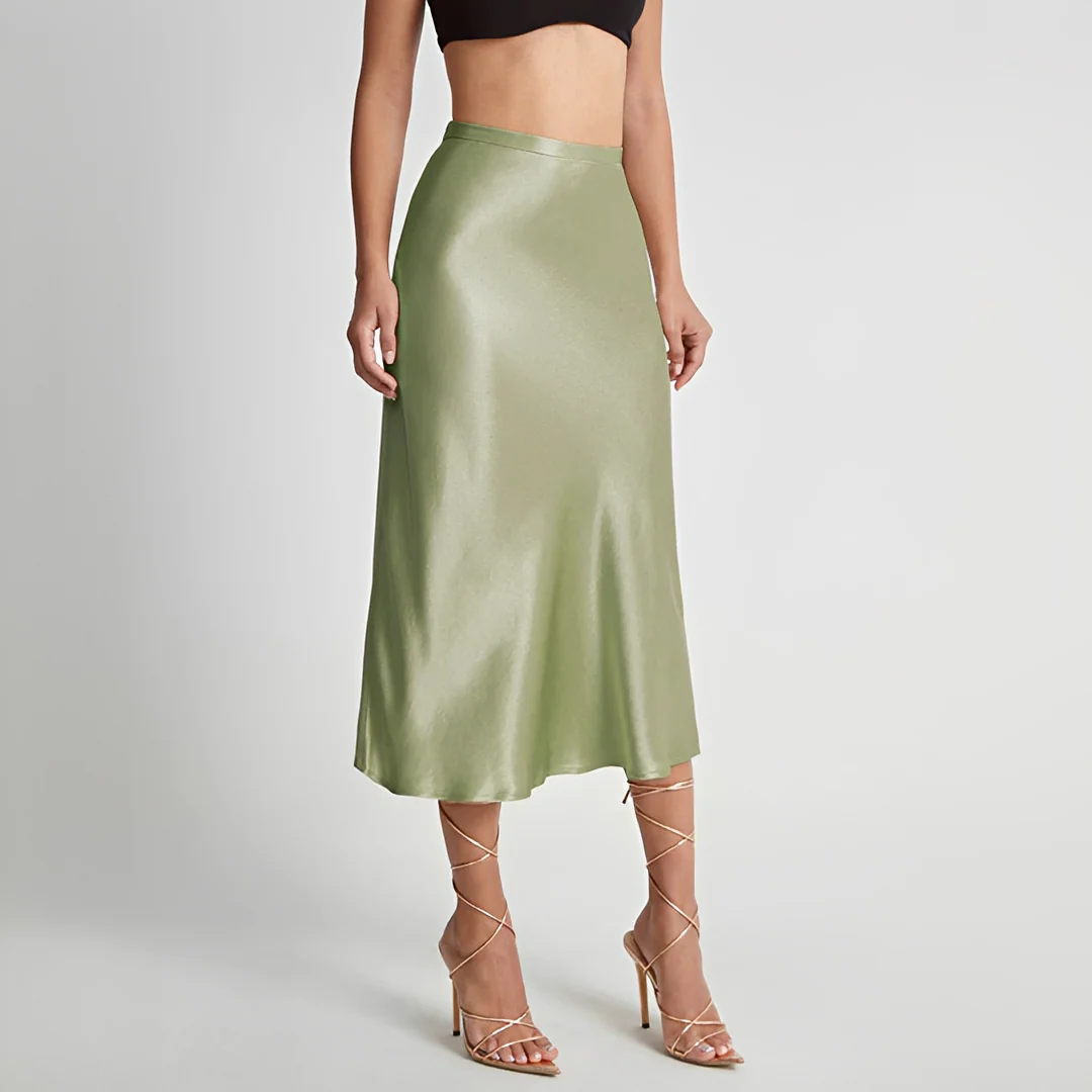Emilia - Jupe midi fluide à taille haute
