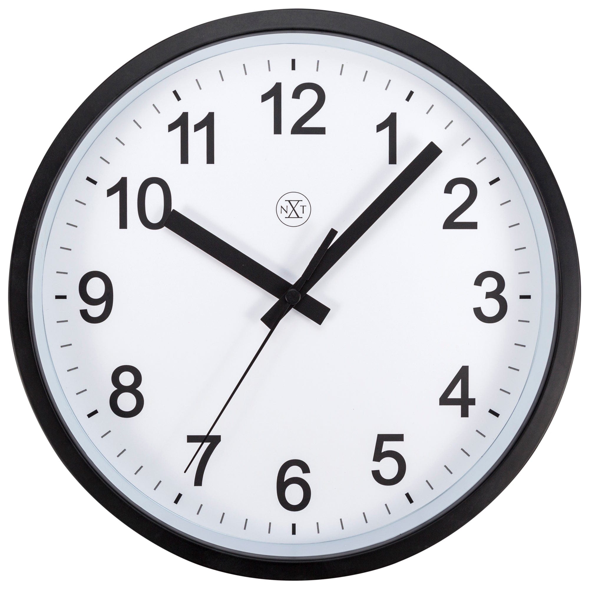 NeXtime - Wandklok 25.5cm-Stil-Zwart Wit-Plastic-nXt "Robust"