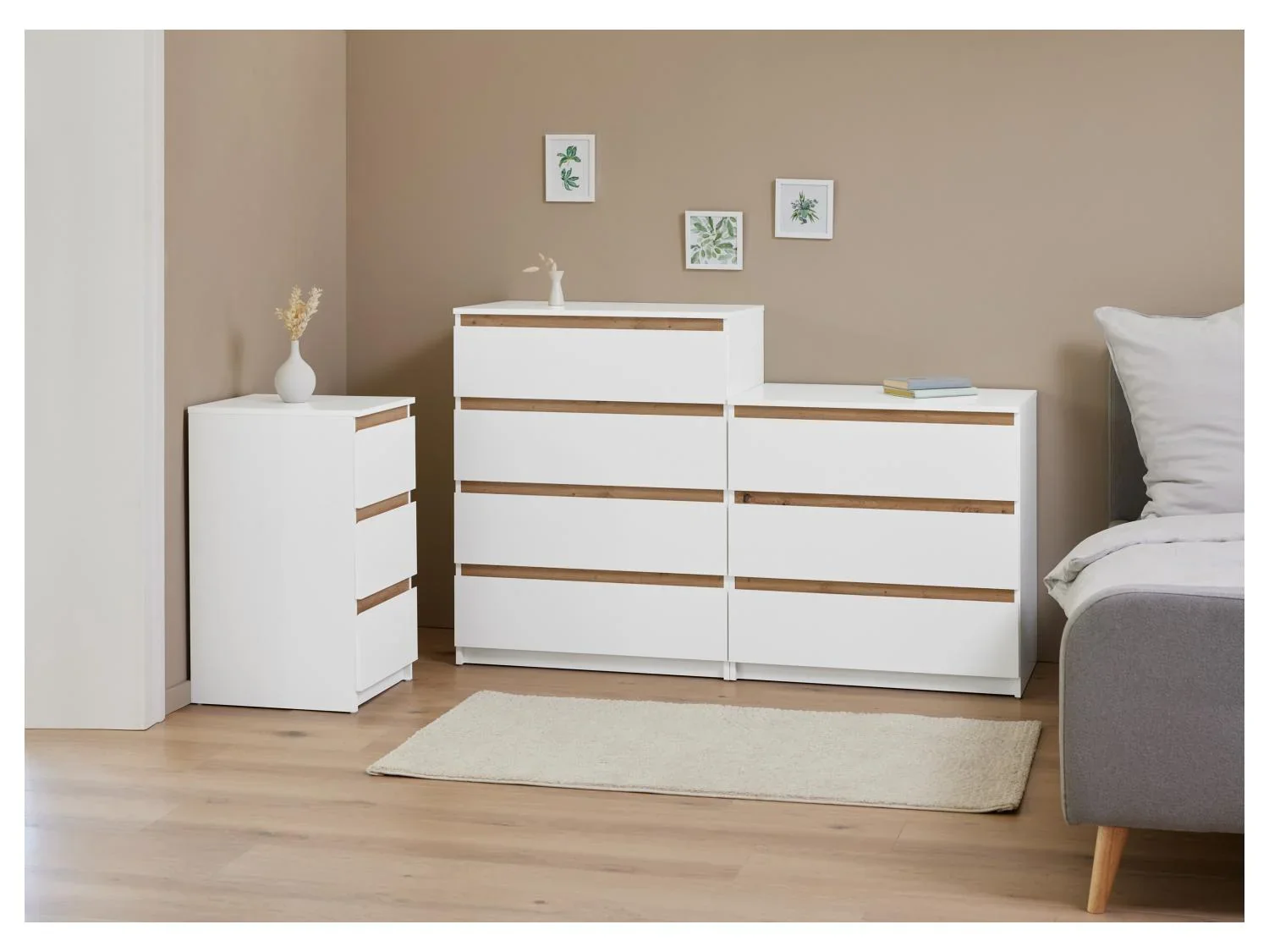 LIVARNO home Commode Genve, 40 x 78 x 48 cm, blanc/imitation chne
