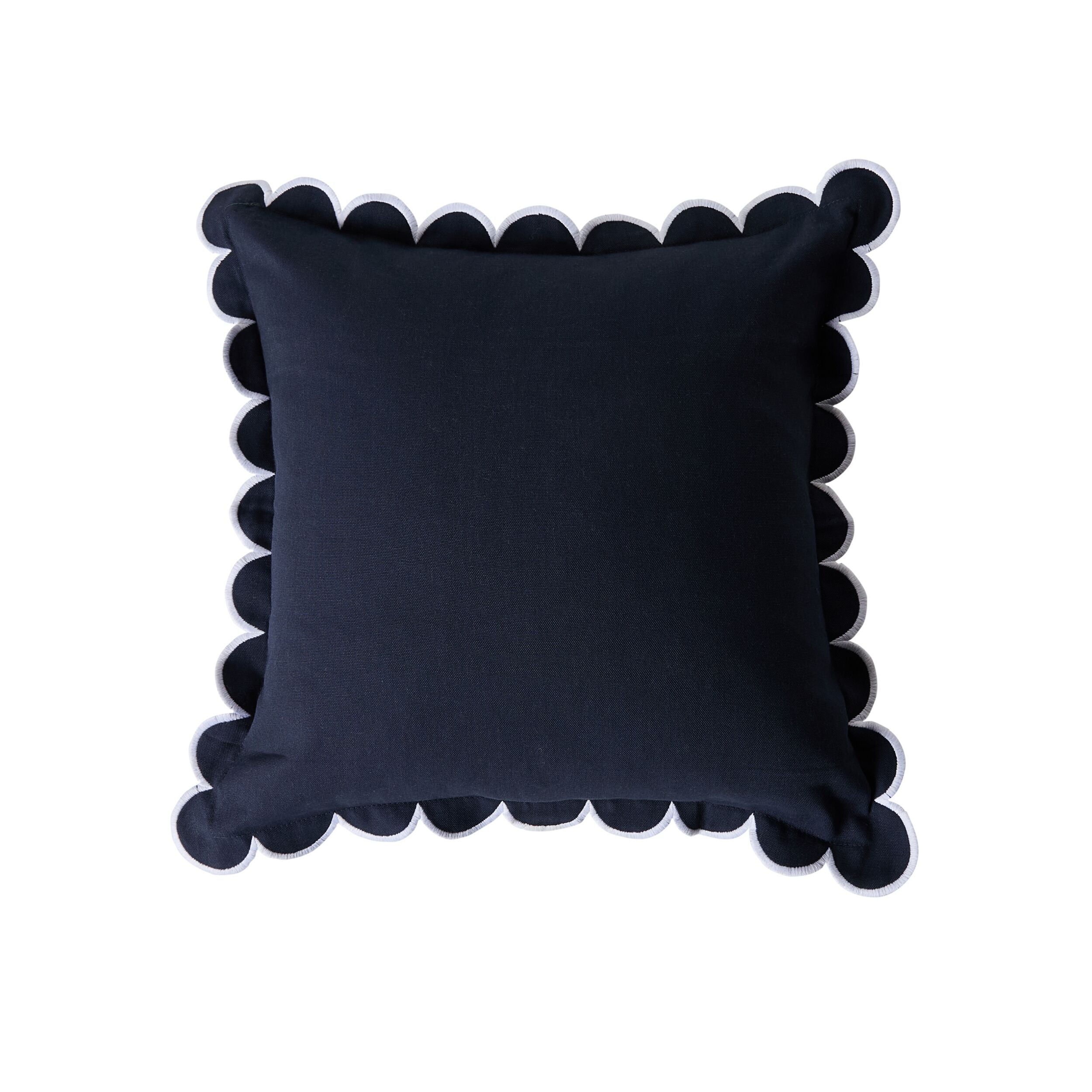 Aerin Scallop Cushion Ink 45cm