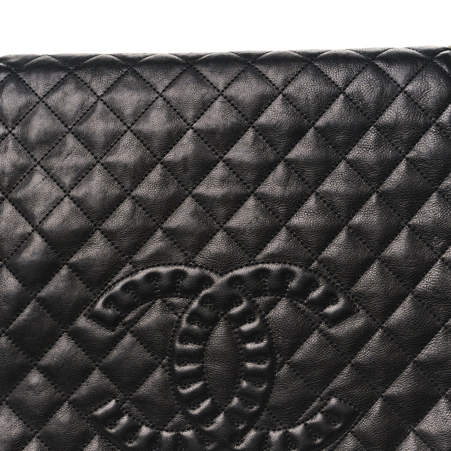Calfskin Quilted Istanbul Accordion Large Flap Black