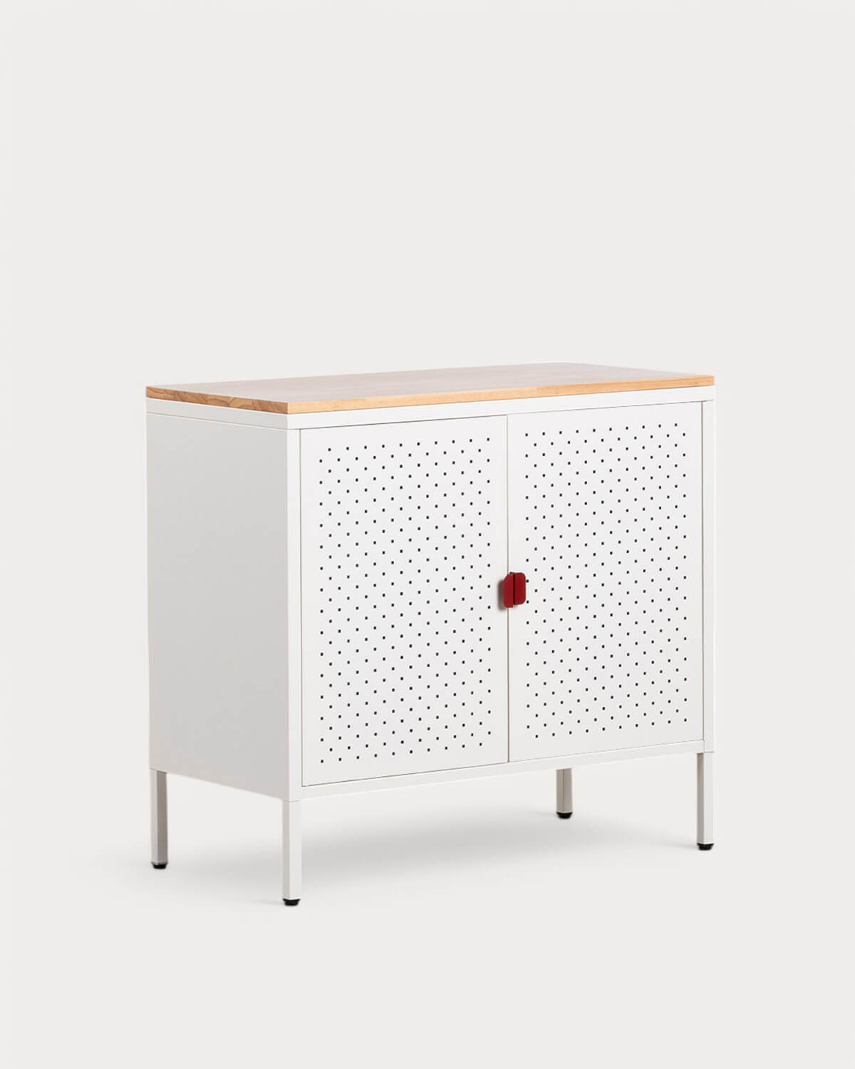 Varys - Aparador Bajo 2 Puertas de Acero Laminado y Madera de Pino Varys