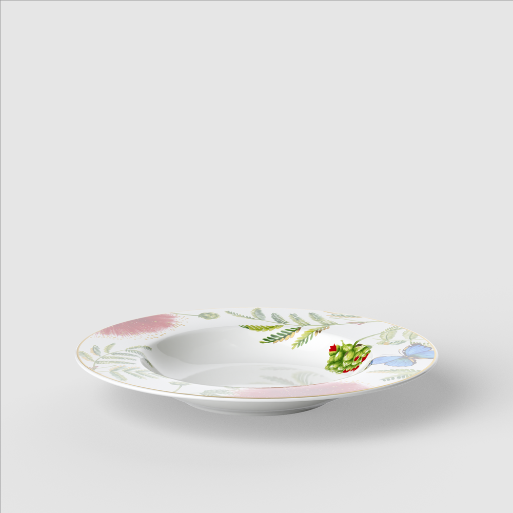 Amazonia Soup bowl - Multi-colored, 9.8'', Premium Bone Porcelain
