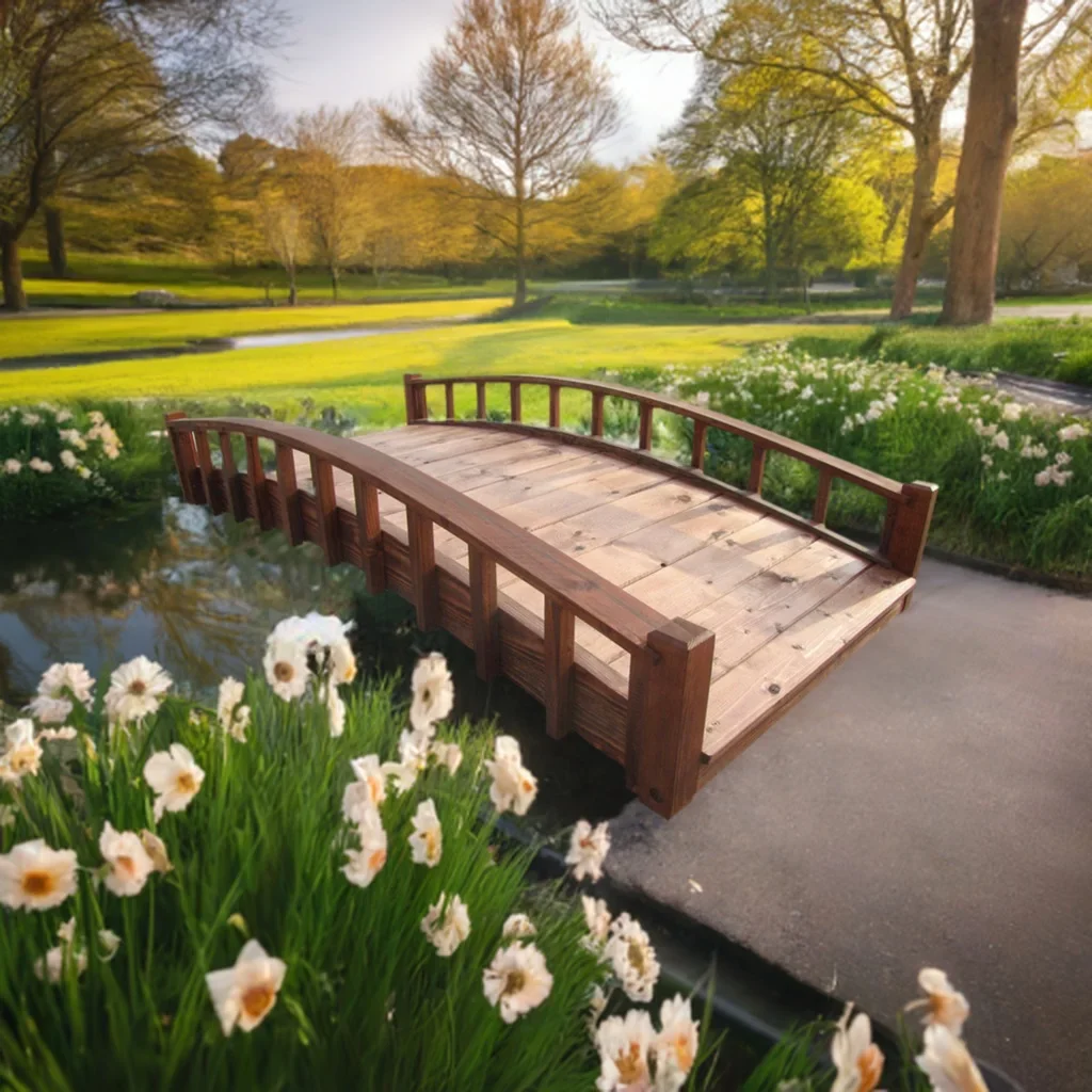 SamsGazebos 6 Foot Japanese Garden Bridge, Brown