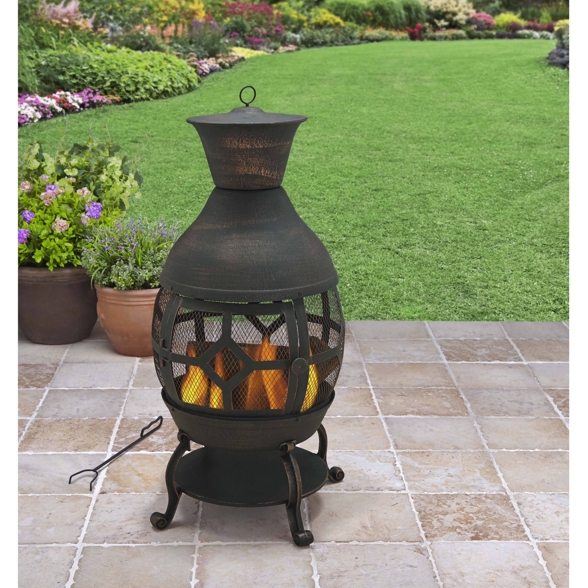Better Homes and Gardens Cast Iron Chiminea Antique Bronze