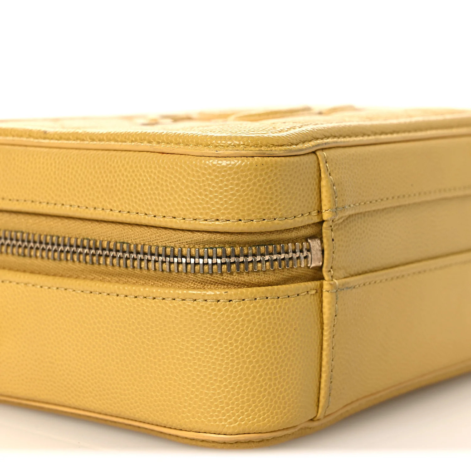 Caviar Quilted Small CC Filigree Vanity Case Yellow