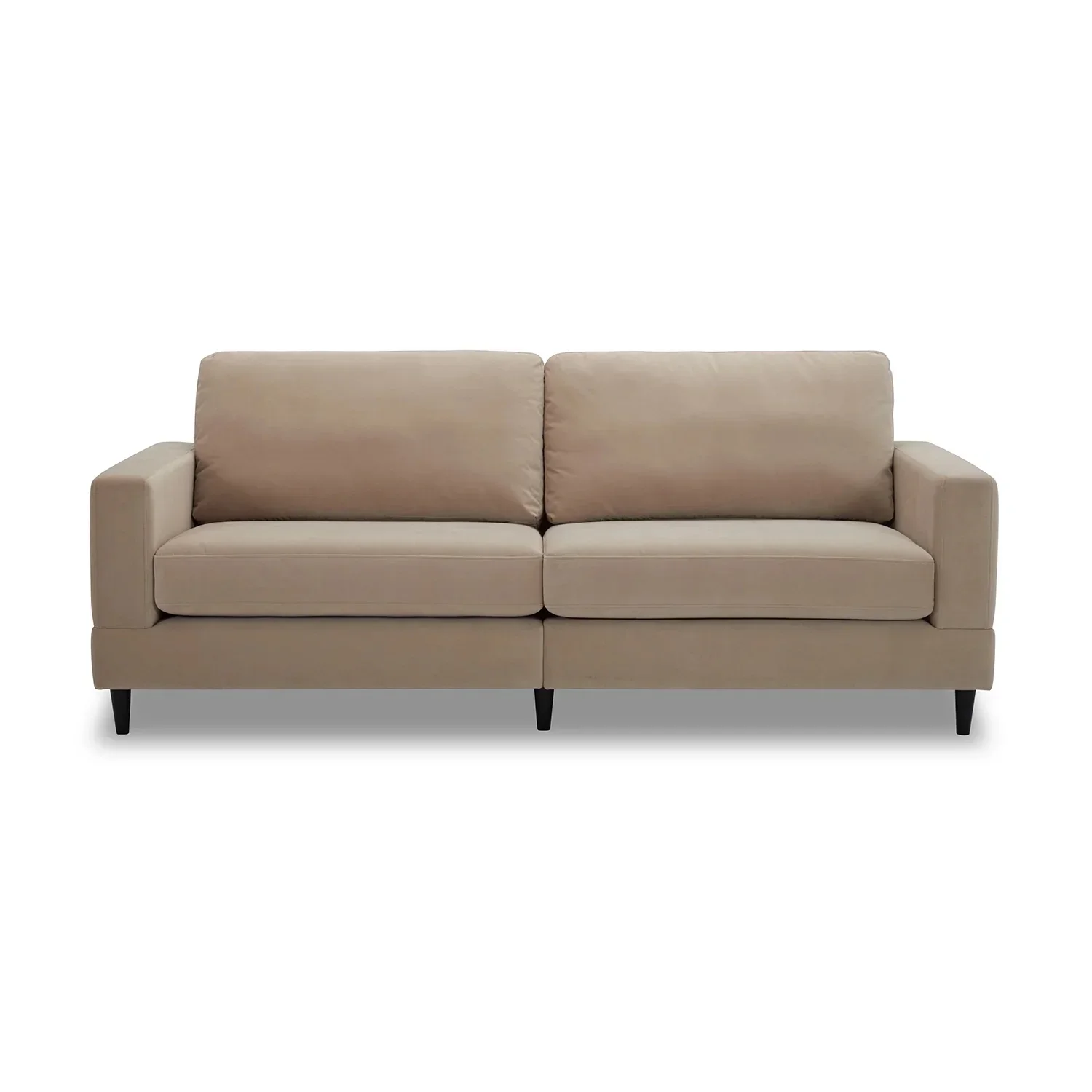 Better Homes & Gardens Springwood Wood Frame 83.46 Couch, Beige Velvet