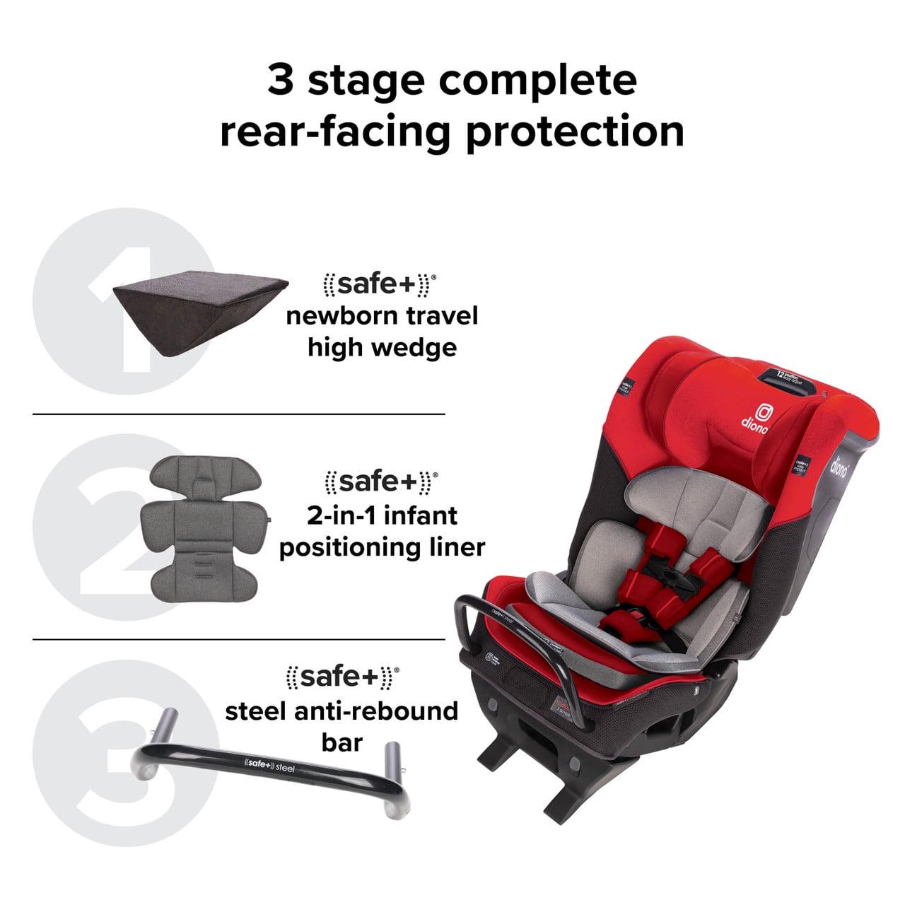 Radian 3QX SafePlus All-in-One Convertible Car Seat. Slim Fit 3 Across. Red - Image 3