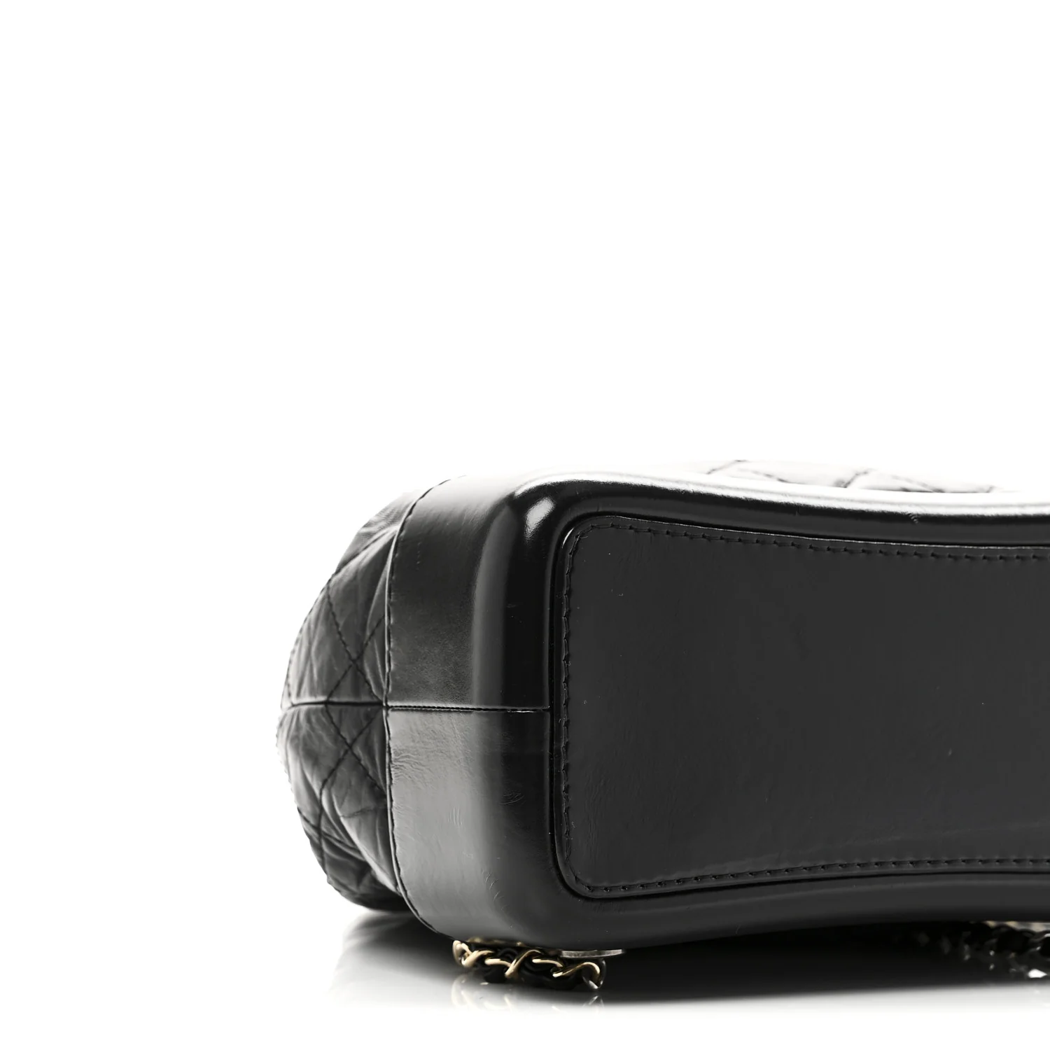 Aged Calfskin Quilted Small Gabrielle Backpack Black