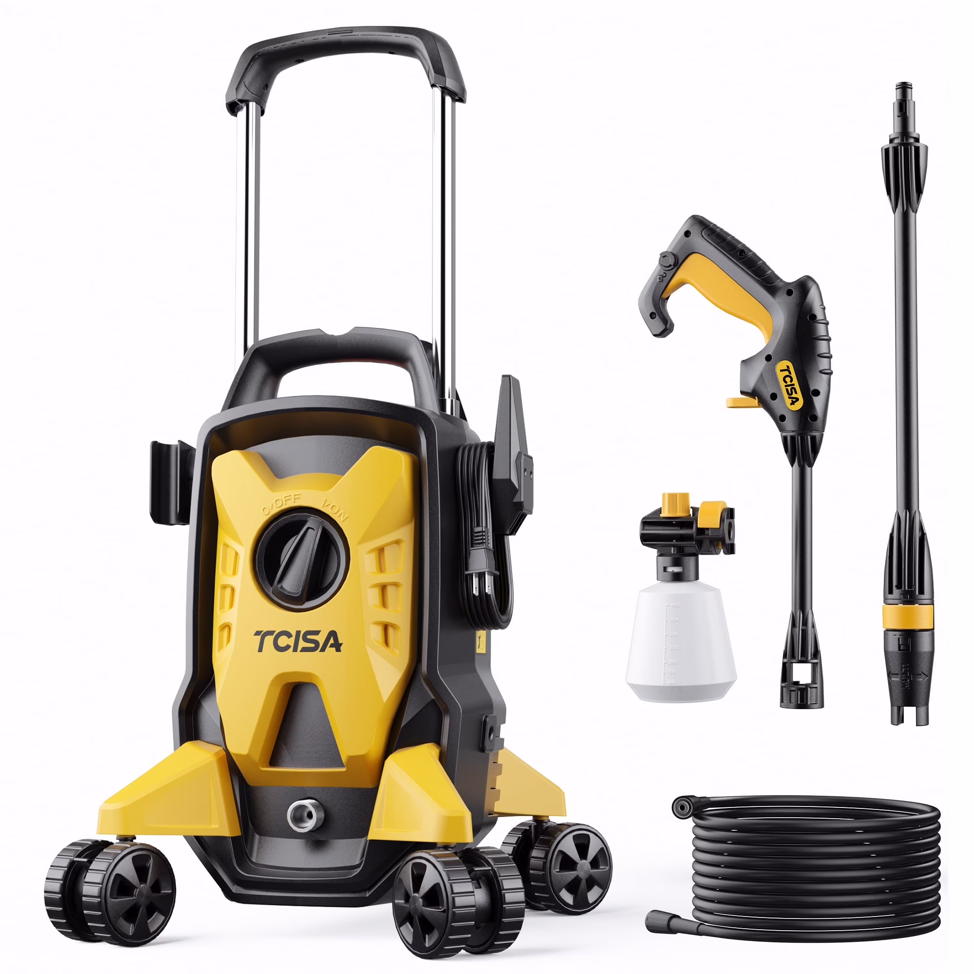 TCISA Electric Pressure Washer,4000 PSI Max 2.8 GPM Power Washer with 35FT Cord,20FT Hose,Adjustable Nozzle 0-120��,Foam Cannon for Car Garden Patio