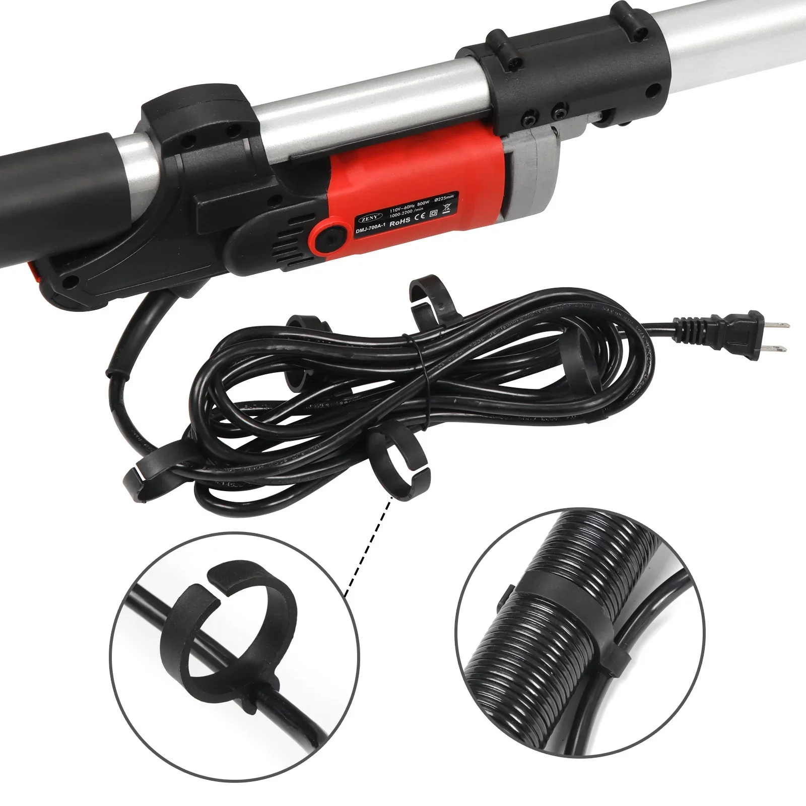 Electric Variable Speed Vacuum Drywall Sander with Handle Hose & 6 Discs