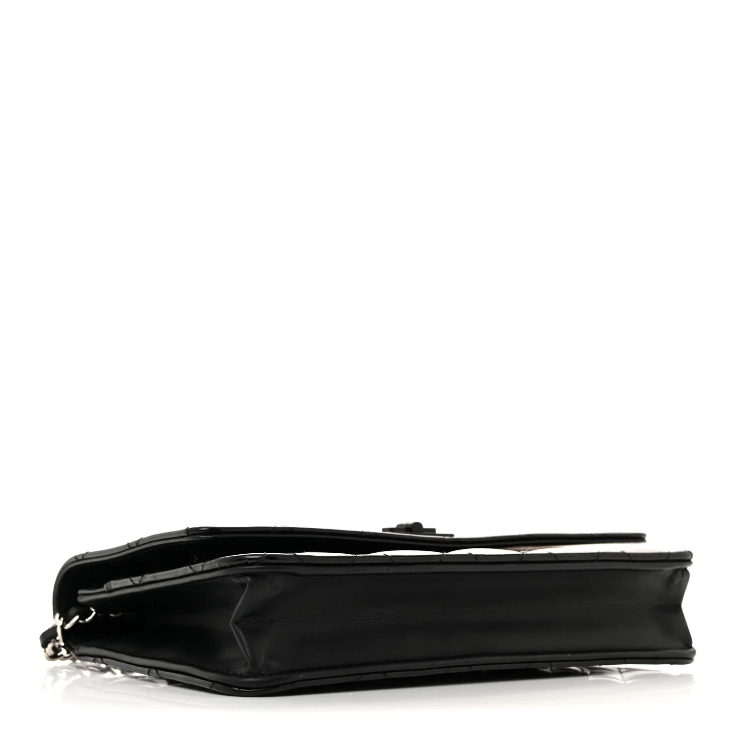 Patent Calfskin Quilted Reissue Wallet On Chain WOC So Black