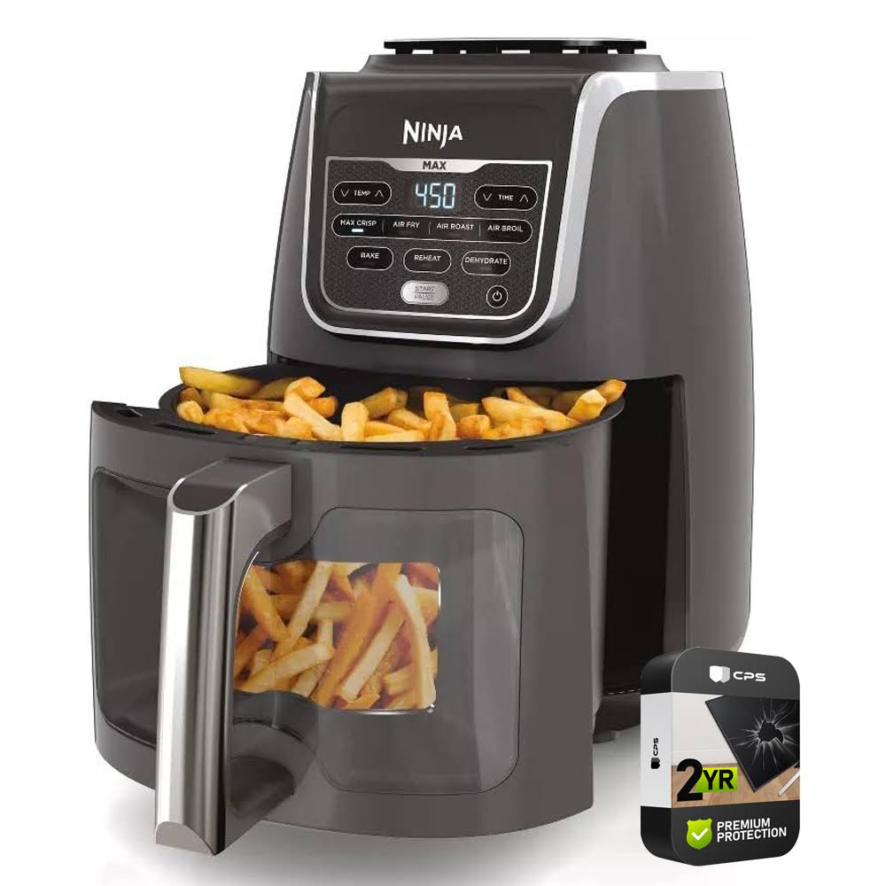 Ninja AF171 Max XL 7 Function Air Fryer, 5.5qt, EzView Window (Renewed) Bundle with 2 Yr CPS Enhanced Protection Pack