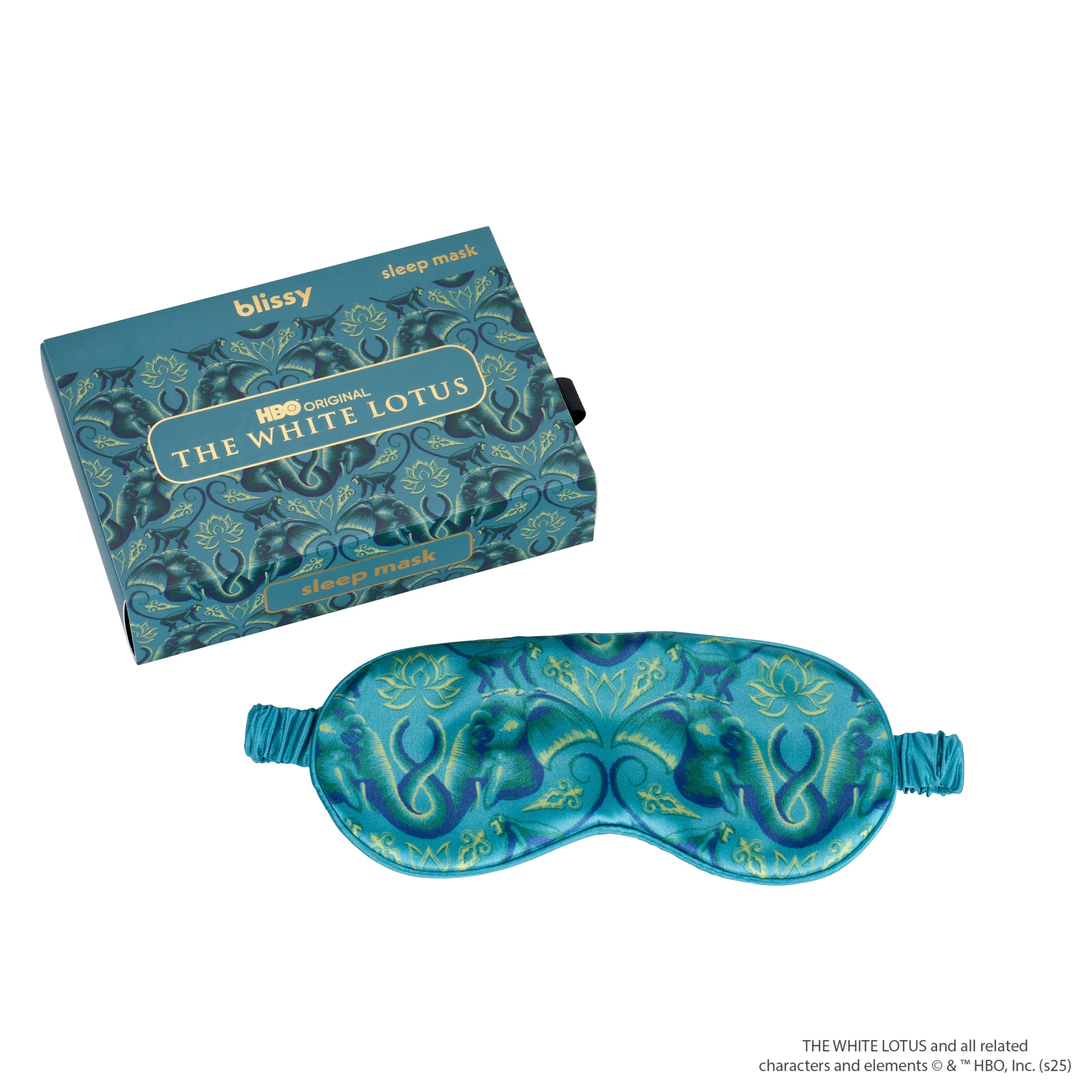 Sleep Mask - White Lotus - Emerald Jungle