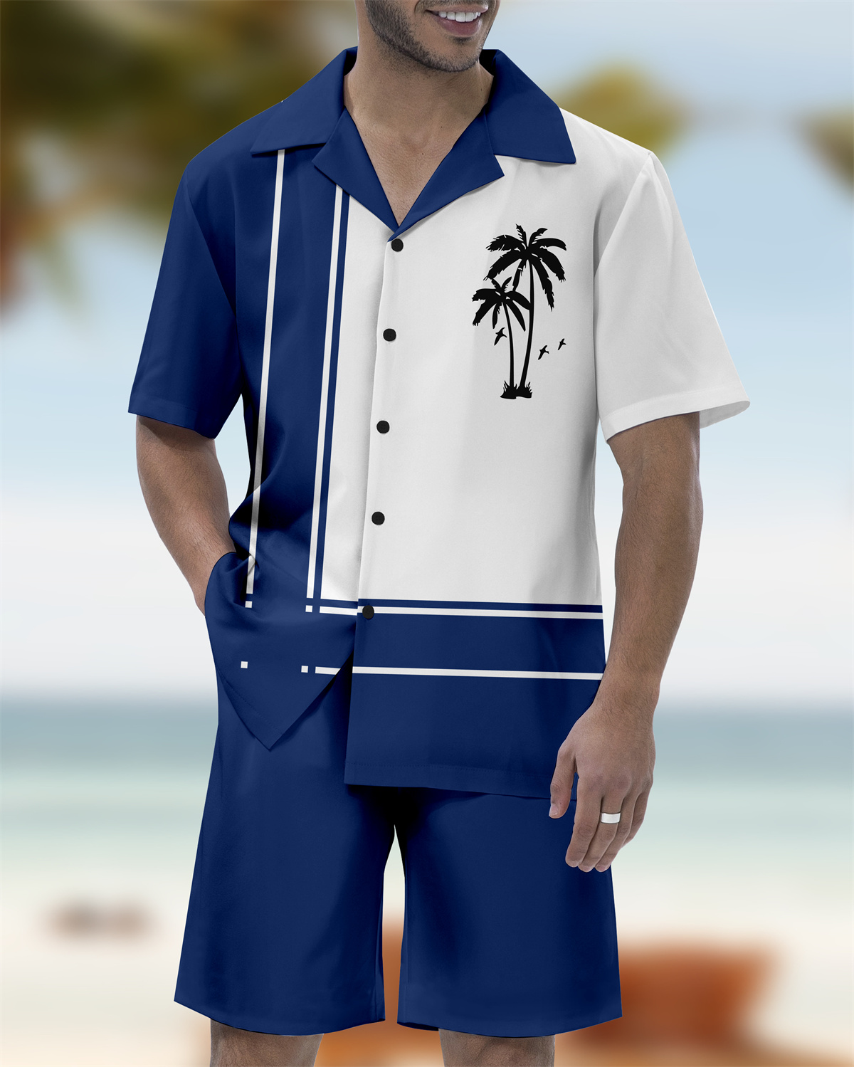 Ensemble chemise à manches courtes et col cubain hawaïen pour homme, style décontracté, idéal pour les vacances