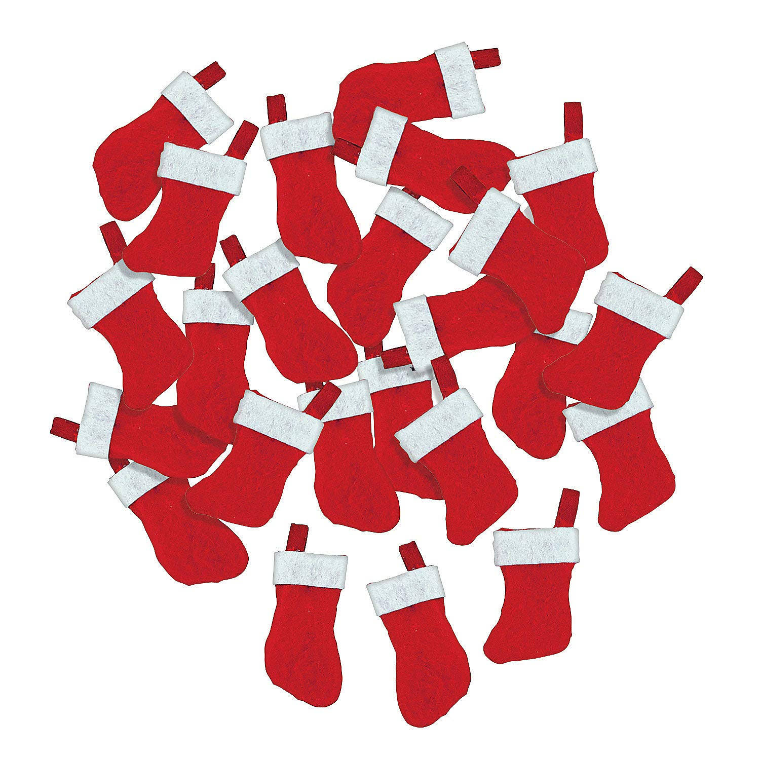 Mini Christmas Stockings - Craft Supplies - 24 Pieces