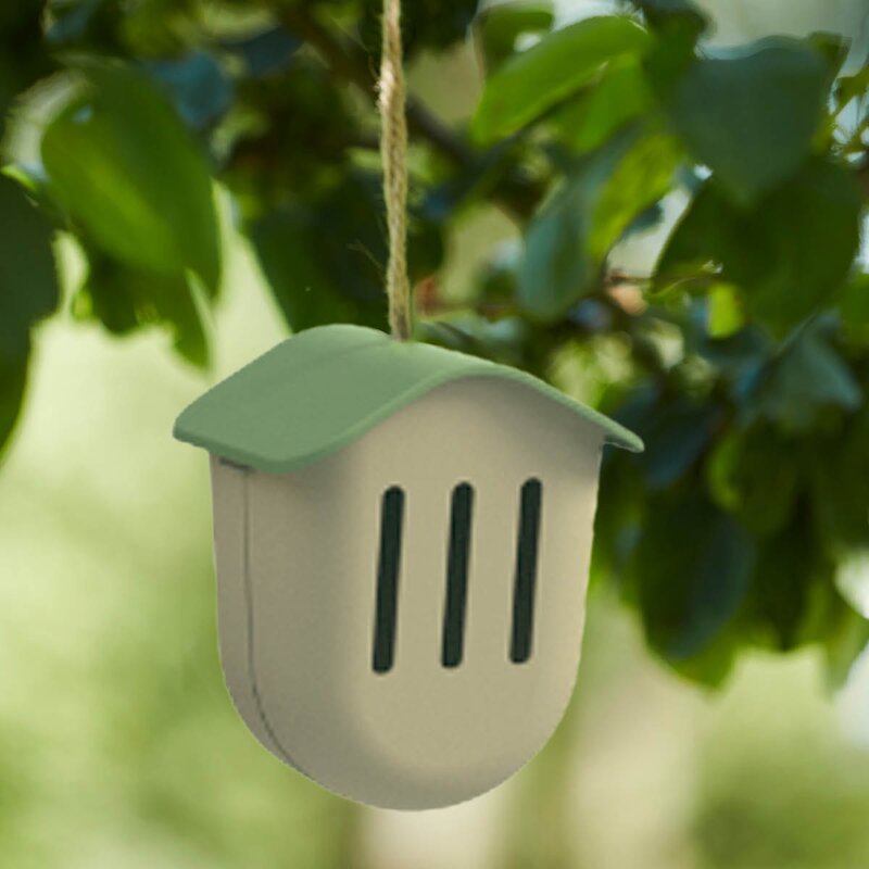 Sommerfuglhus 19 cm taupe grønn