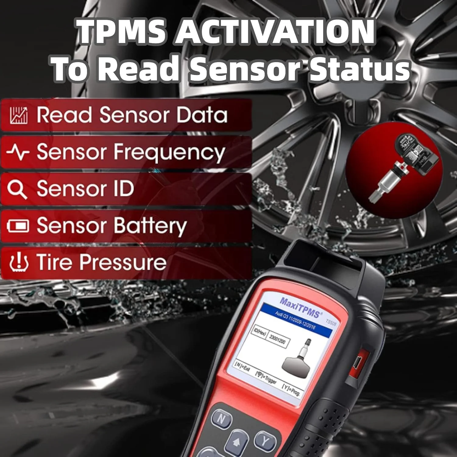 MaxiTPMS TS508WF TPMS Relearn Tool Upgrade of TS508 TS408 TPMS Tool Activate/Relearn All Sensors Program Sensors TPMS Reset/Diagnosis Read/Clear TPMS Code Free Lifetime Update - Image 4