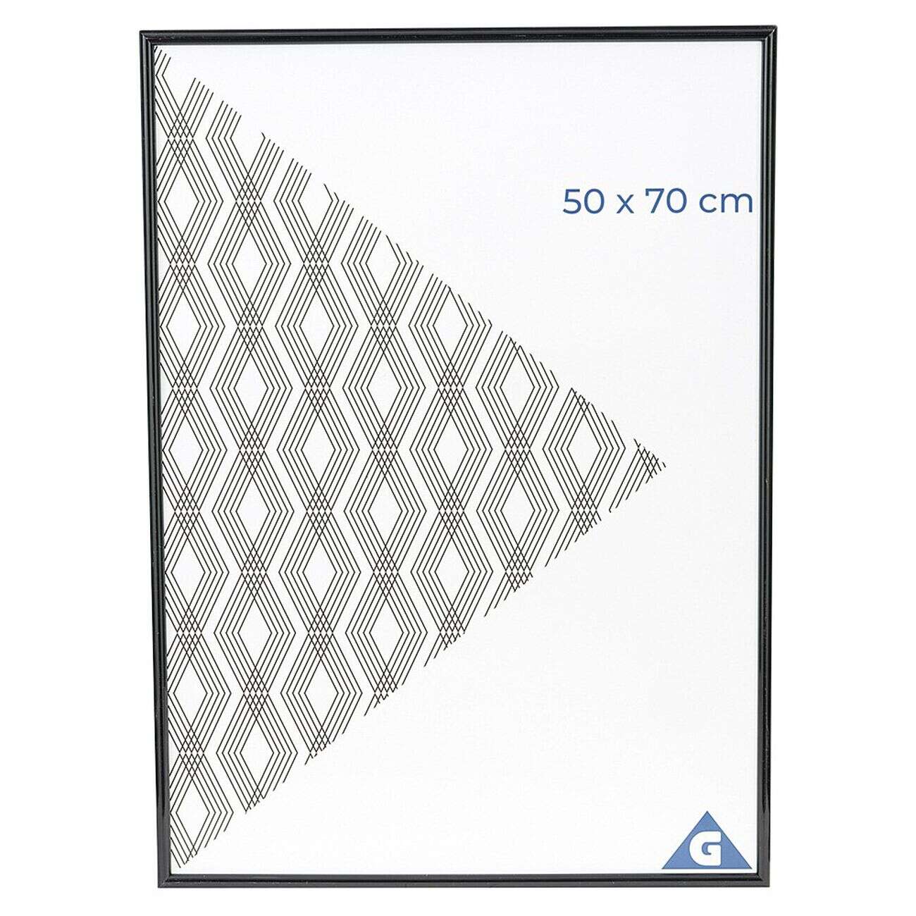 Cadre photo plastique noir 51x71cm pour photo 50x70cm