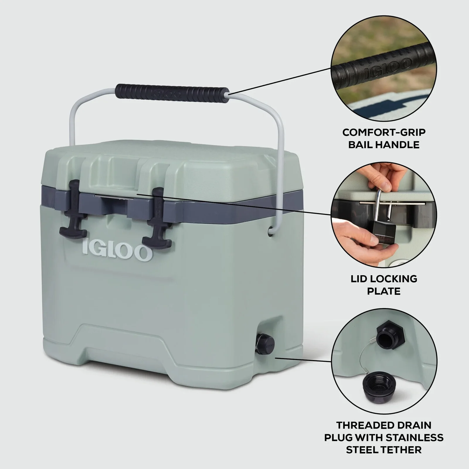 25 QT Overland Ice Chest Cooler, Green - Image 5