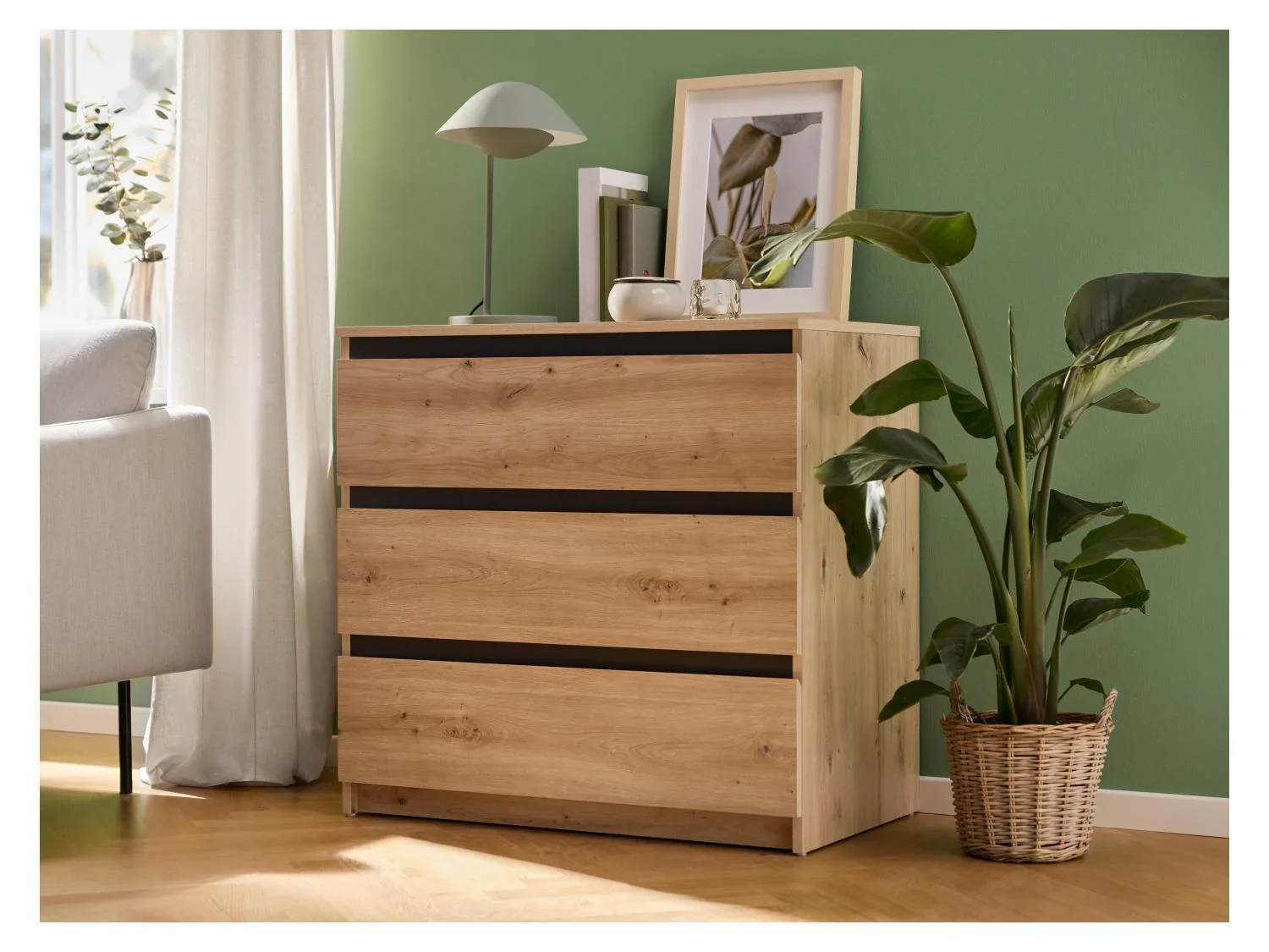 LIVARNO Commode Genve, 80 x 78 x 48 cm, imitation chne