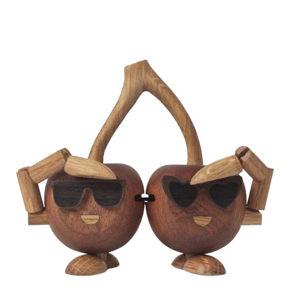 Woodies Cha-Cha Cherries trefigur 9 cm mahogni