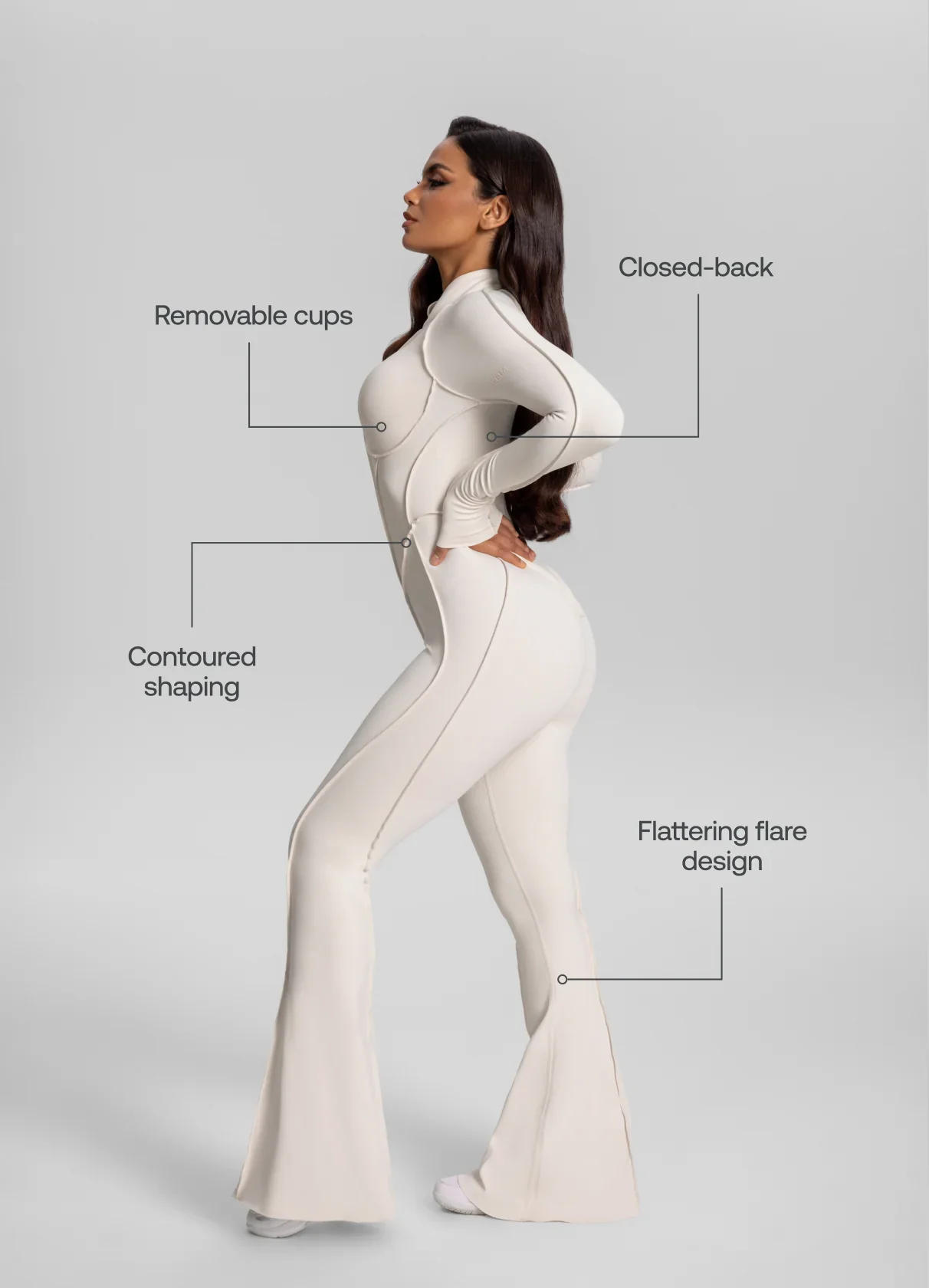 Flared Closed-Back Catsuit