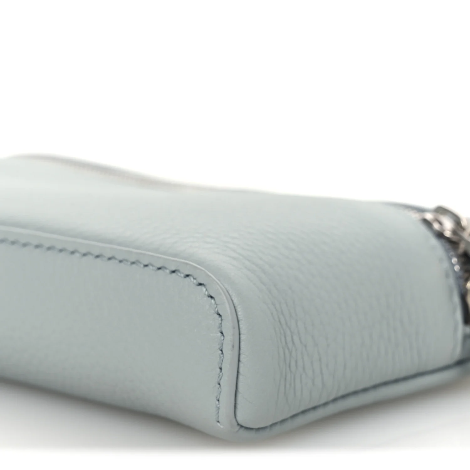Grained Calfskin Extra Pocket Mini Pouch Minty Breeze