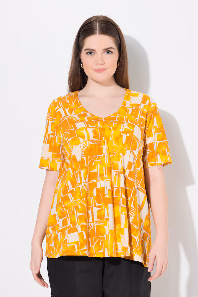 Eco Cotton Abstract Sun Print Short Sleeve Tee