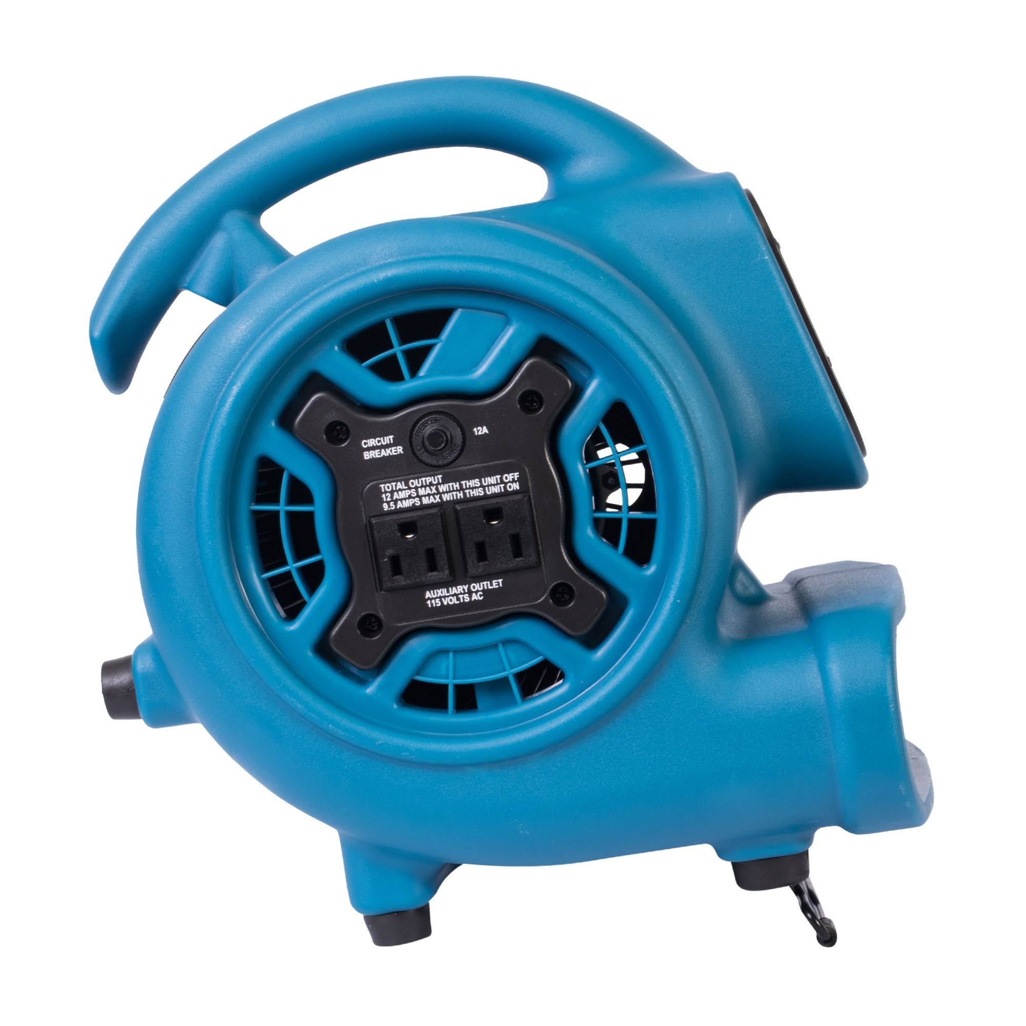 XPOWER P-230AT 1/4 HP 925 CFM 3-Speed Mini Air Mover/Floor Dryer/Utility Blower Fan with Timer and Power Outlets