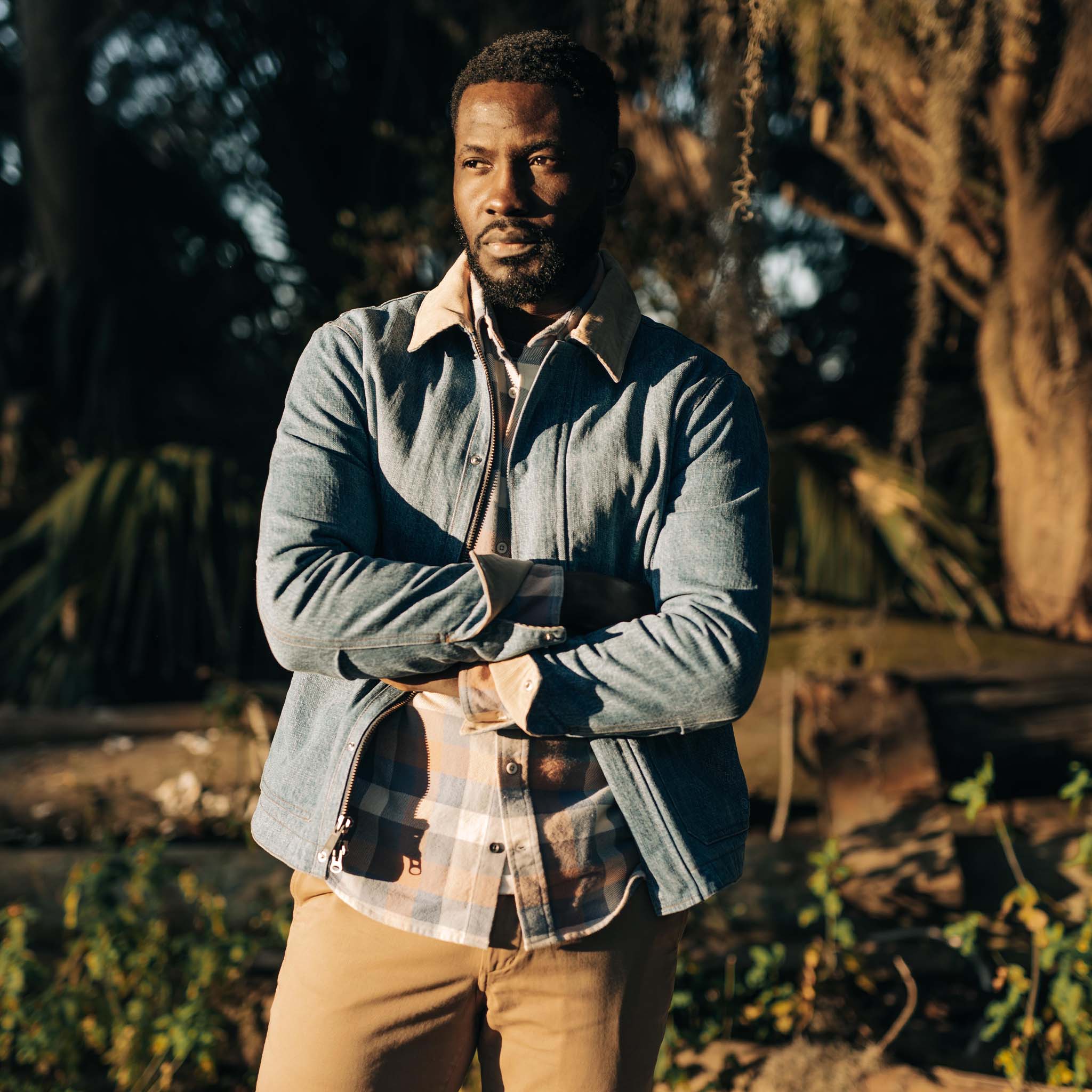 La veste Workhorse en denim selvedge bio délavé Fletcher
