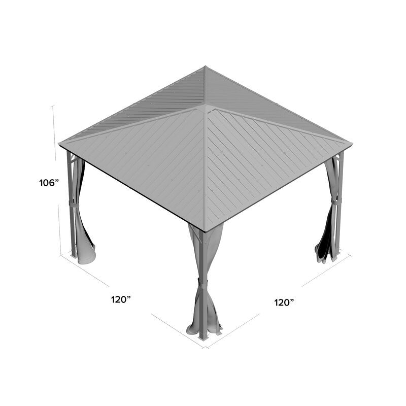 Gazebo de patio en acier Acuff de 3 m de large x 3 m de profondeur