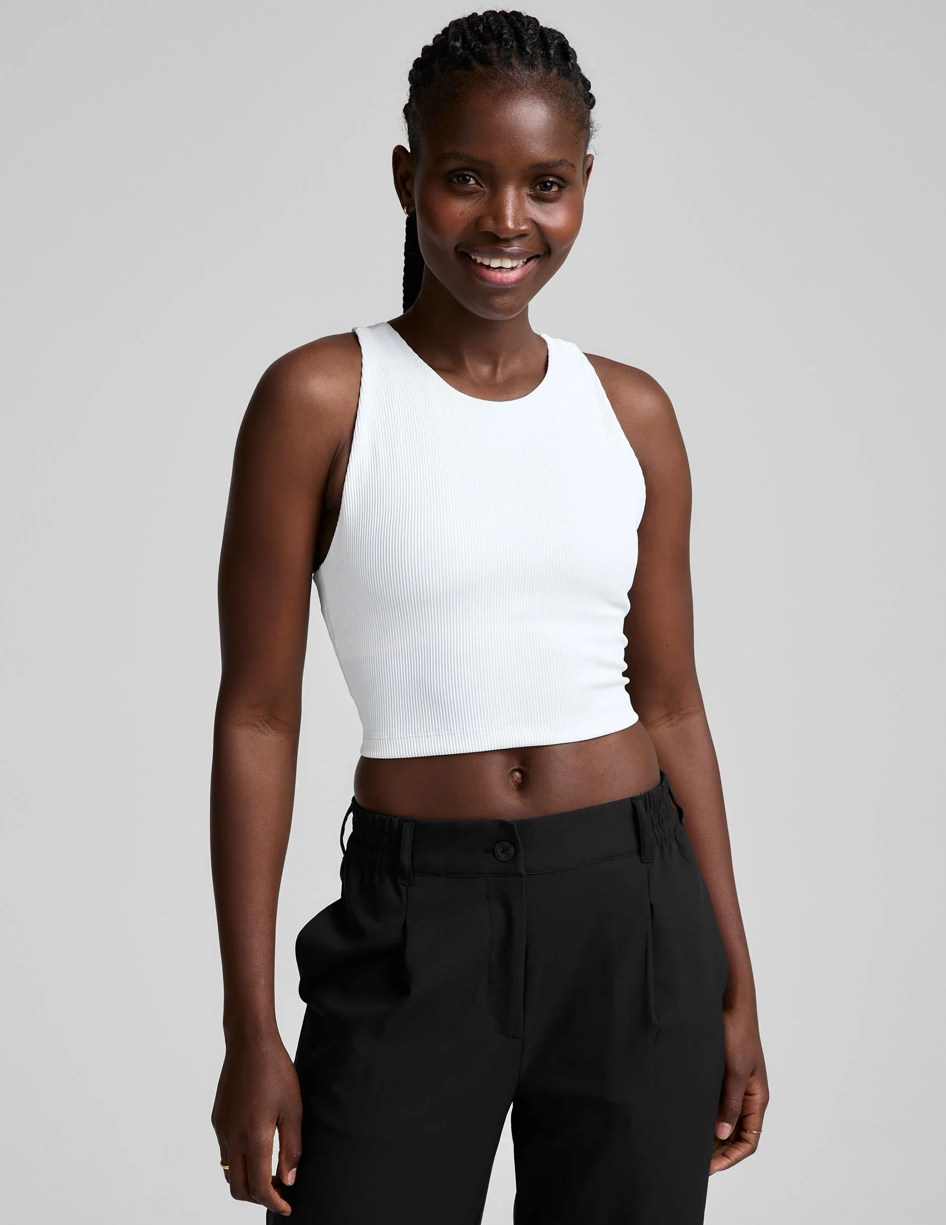 Refocus Ribbed Cropped Tank