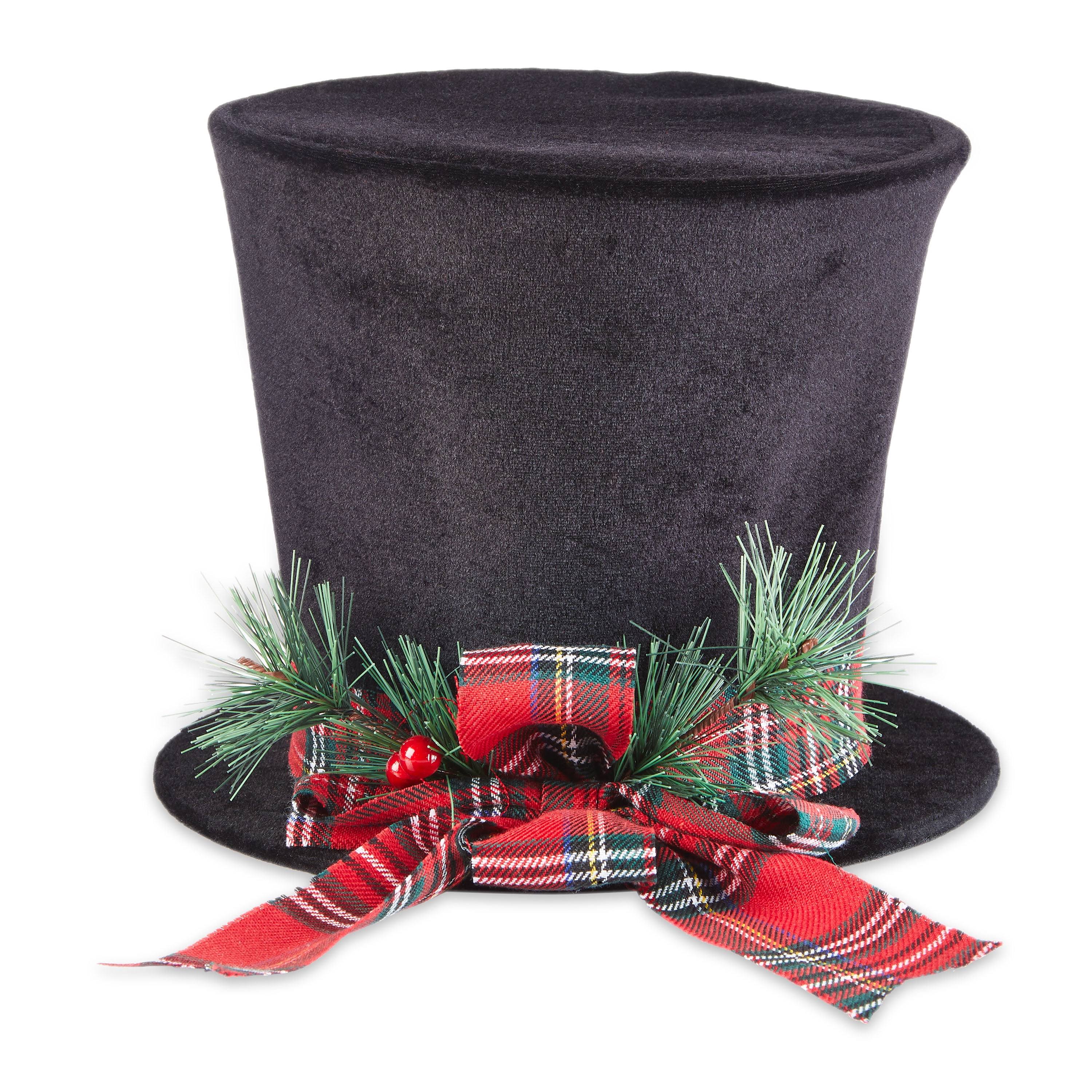 Black & Red Top Hat Christmas Tree Topper, 9 in, by Holiday Time