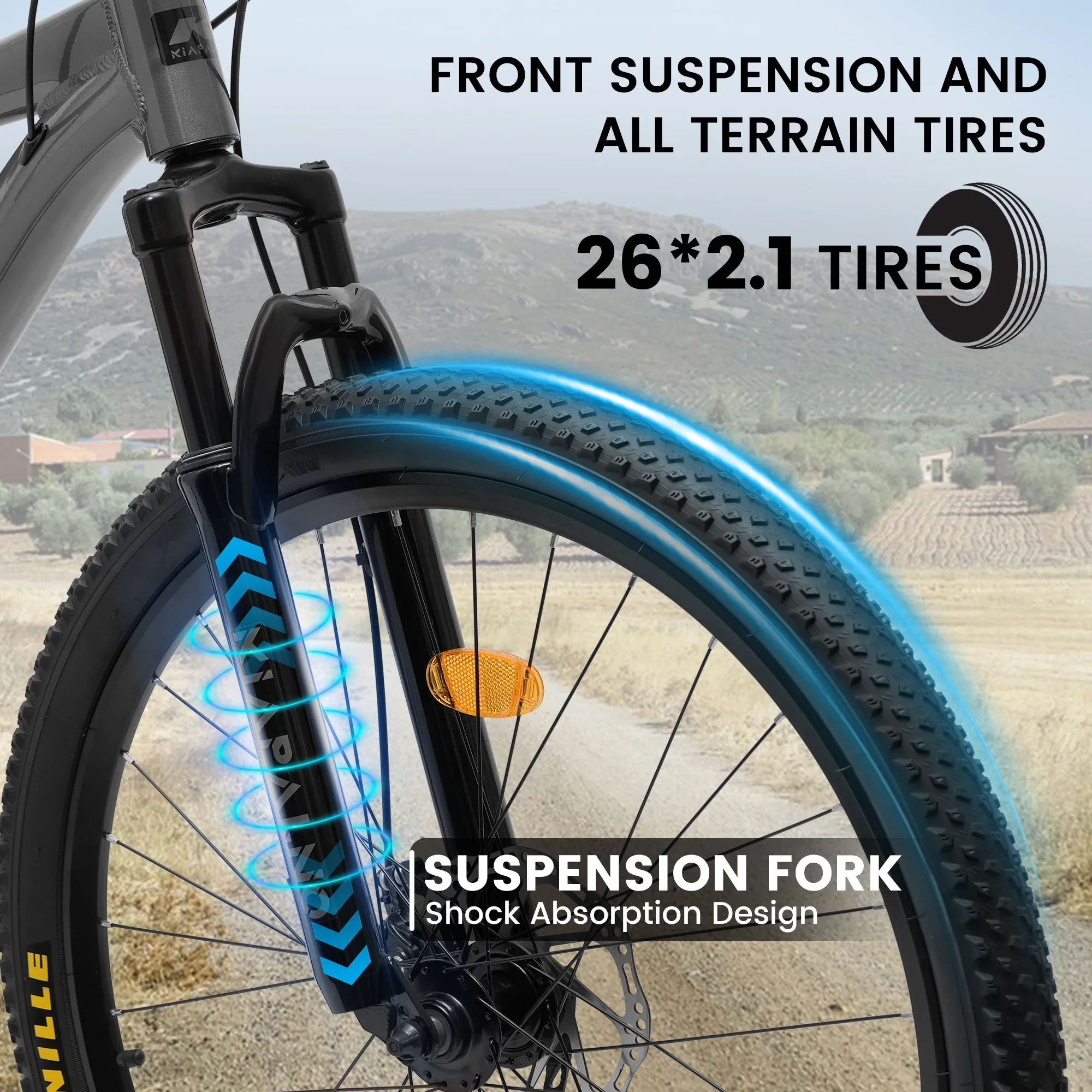 24 Inch Mountain Bike, 21 Speed Mountain Bicycle with Aluminium Alloy Frame, Dual Disc Brakes and Front Suspension, Men Commuting City Bike for Teenagers Adult, Quick Release Front Wheel, Black