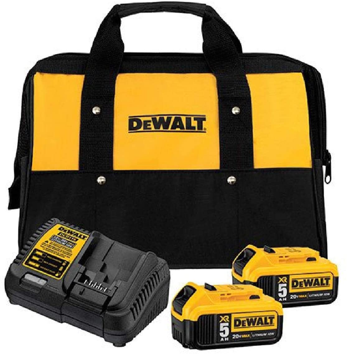 Kit de démarrage à batterie DEWALT 20V MAX avec 2 batteries, 5,0AH (DCB205-2CK)