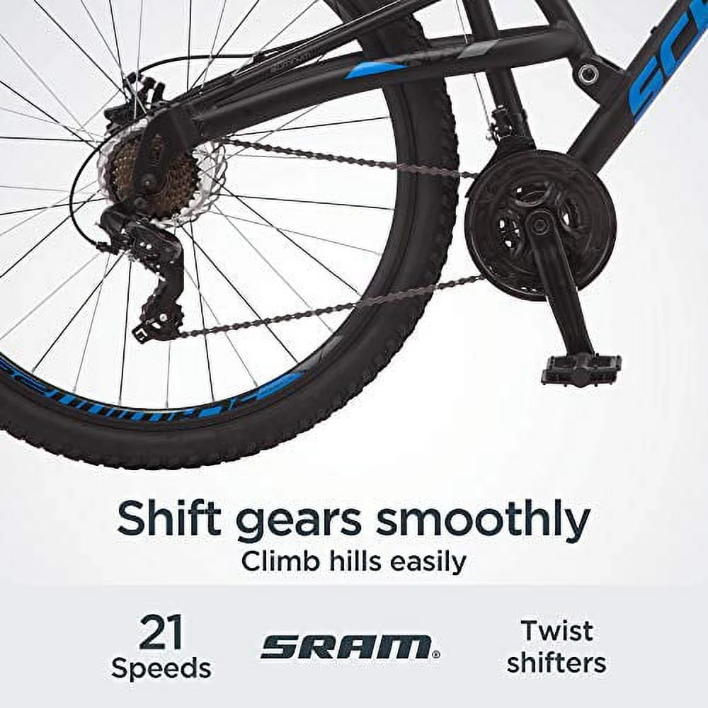 Schwinn S29 Men'S Mountain Bike, 29 In. Wheels, 18 In. and Medium Aluminum Frame, Dual - Suspension, Mechanical Disc Brakes, Matte Black