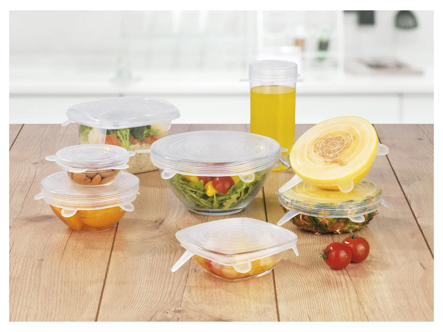 GOURMETmaxx Set de couvercles souples en silicone, 12 pices