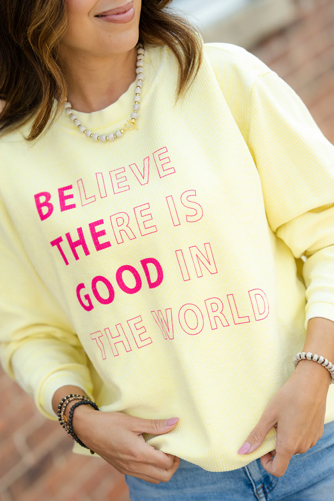 Be The Good Ribbed Graphic Crewneck