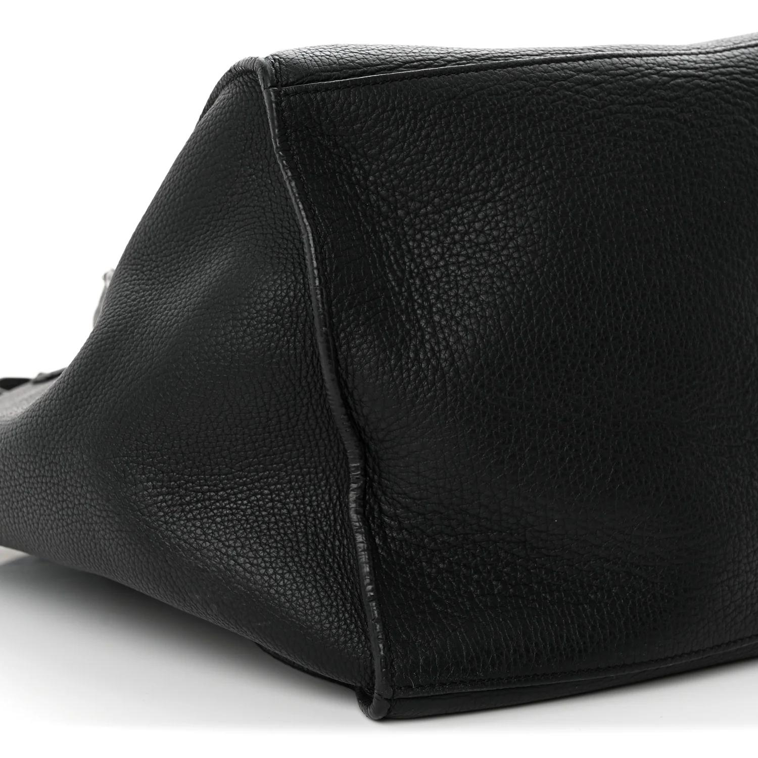 Supple Grained Calfskin Small Big Bag Black
