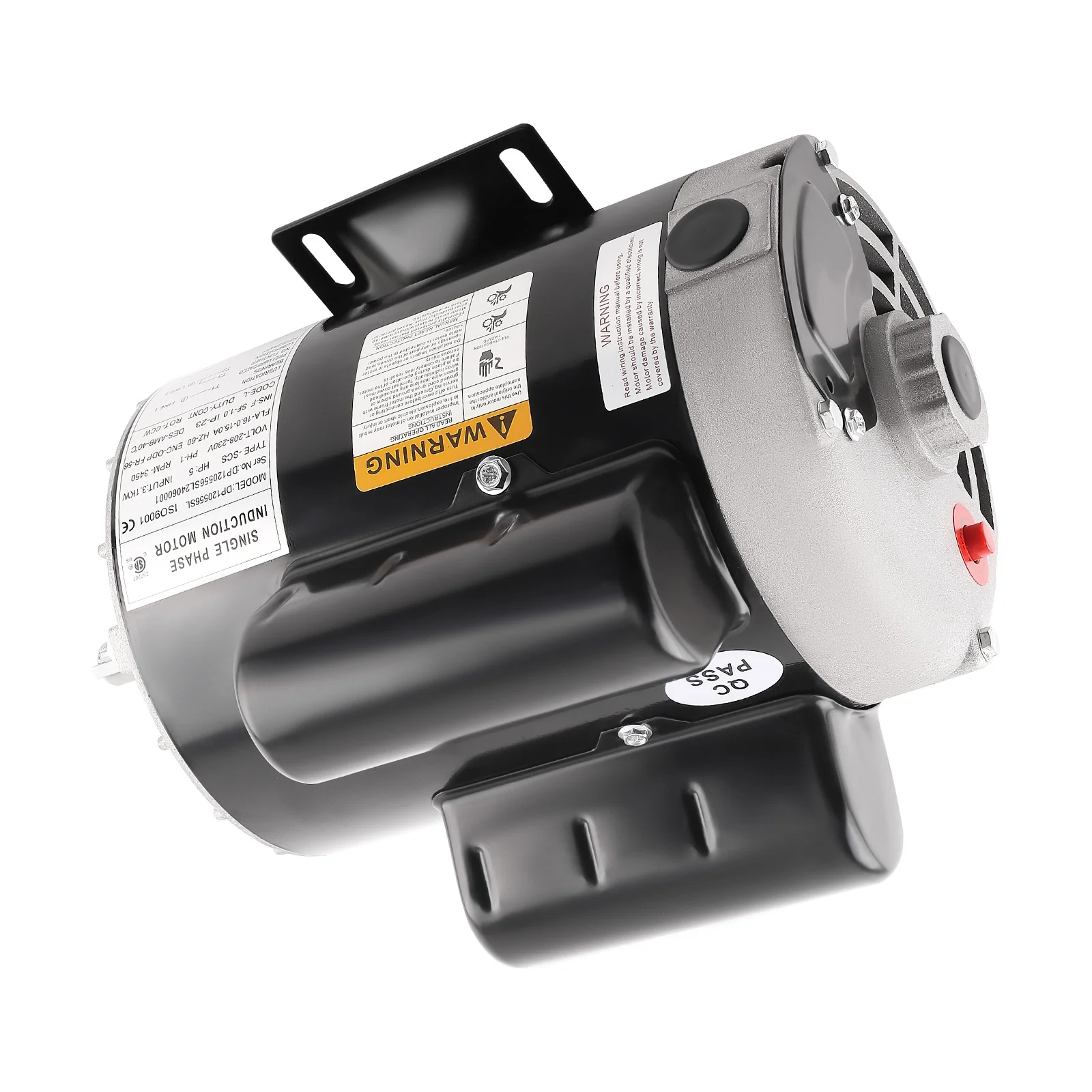 MaXpeedingrods 5HP SPL Air Compressor Electric Motor, 56 Frame 3450RPM, 230V 15 0Amps Voltage, 5/8" Keyed Shaft, CCW Rotation, 1 88" Shaft Length for Air Compressors Image 5