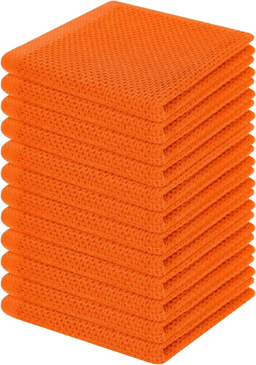 Homaxy 100% Cotton Waffle Weave Kitchen Dish Cloths 6-Pack, Dark Grey